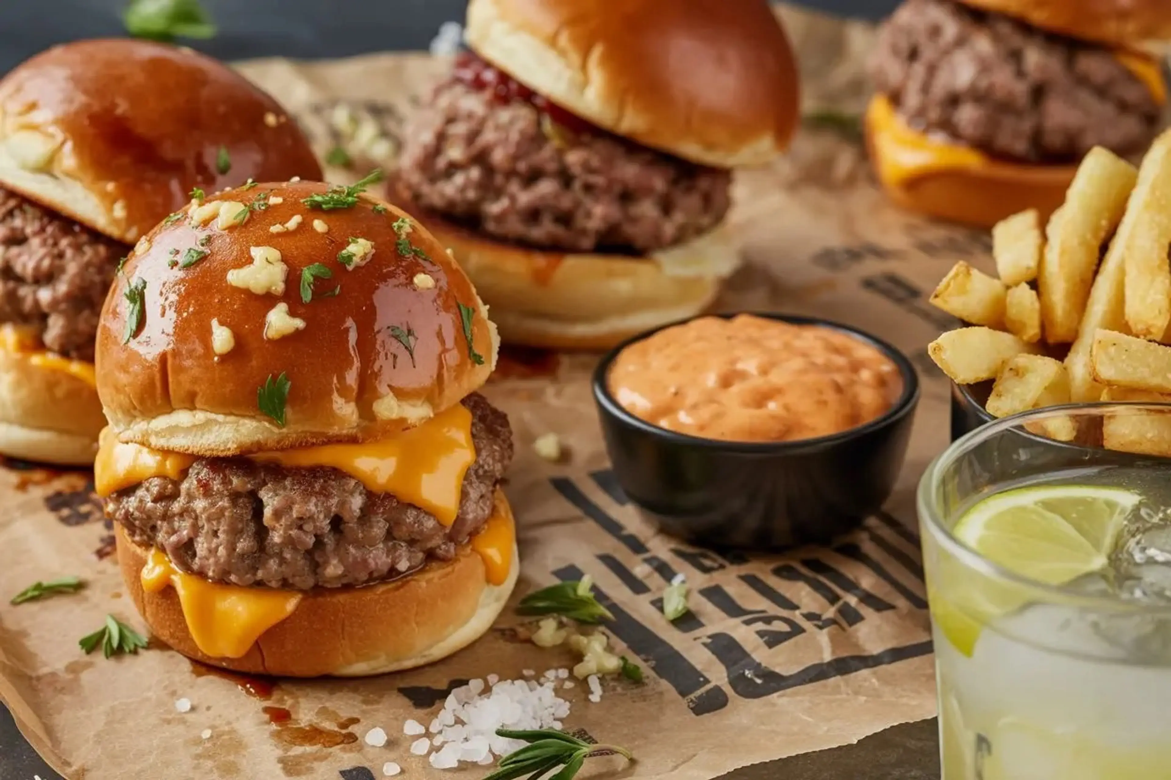 Garlic Parmesan Cheeseburger Bombs