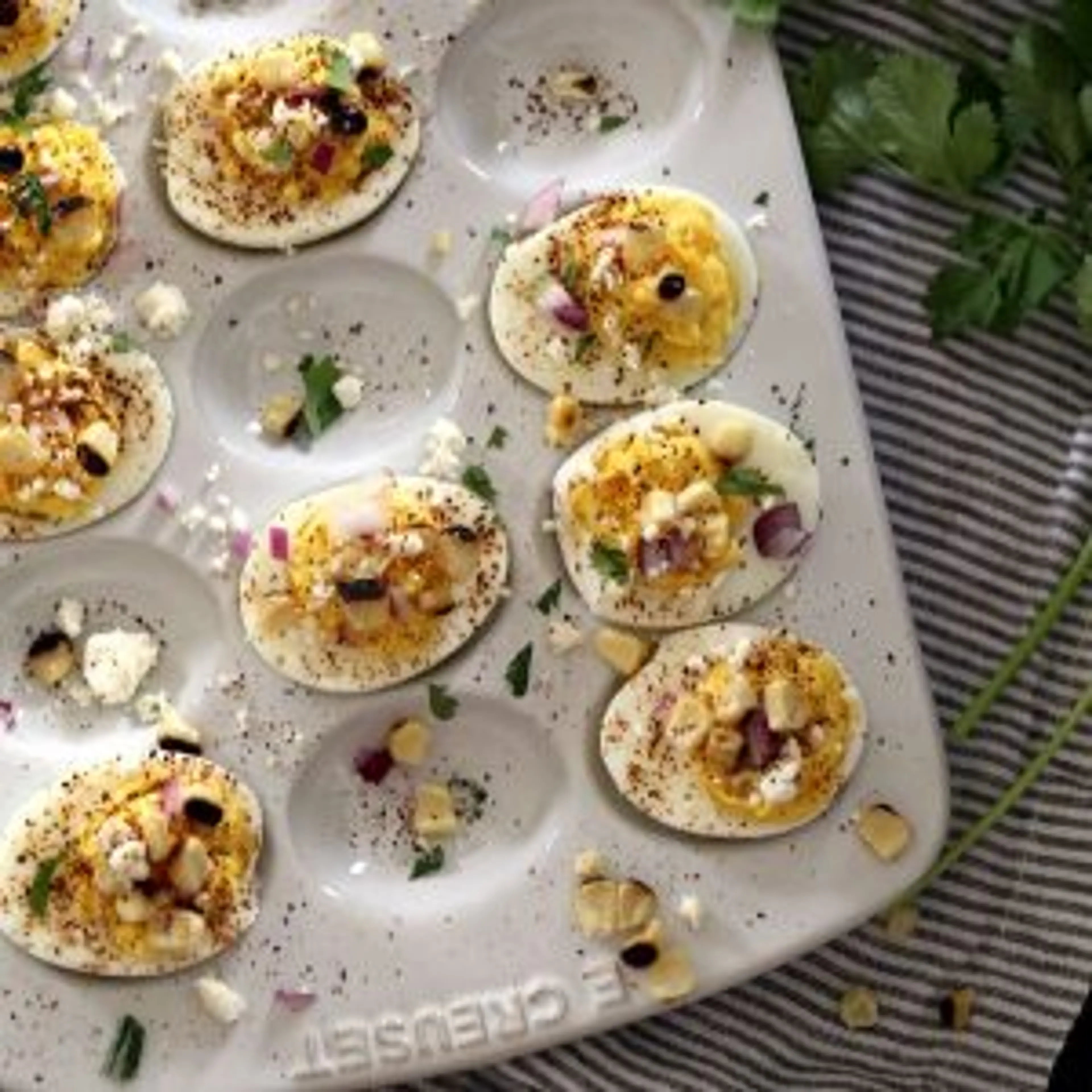 Mexican Street Corn Deviled Eggs