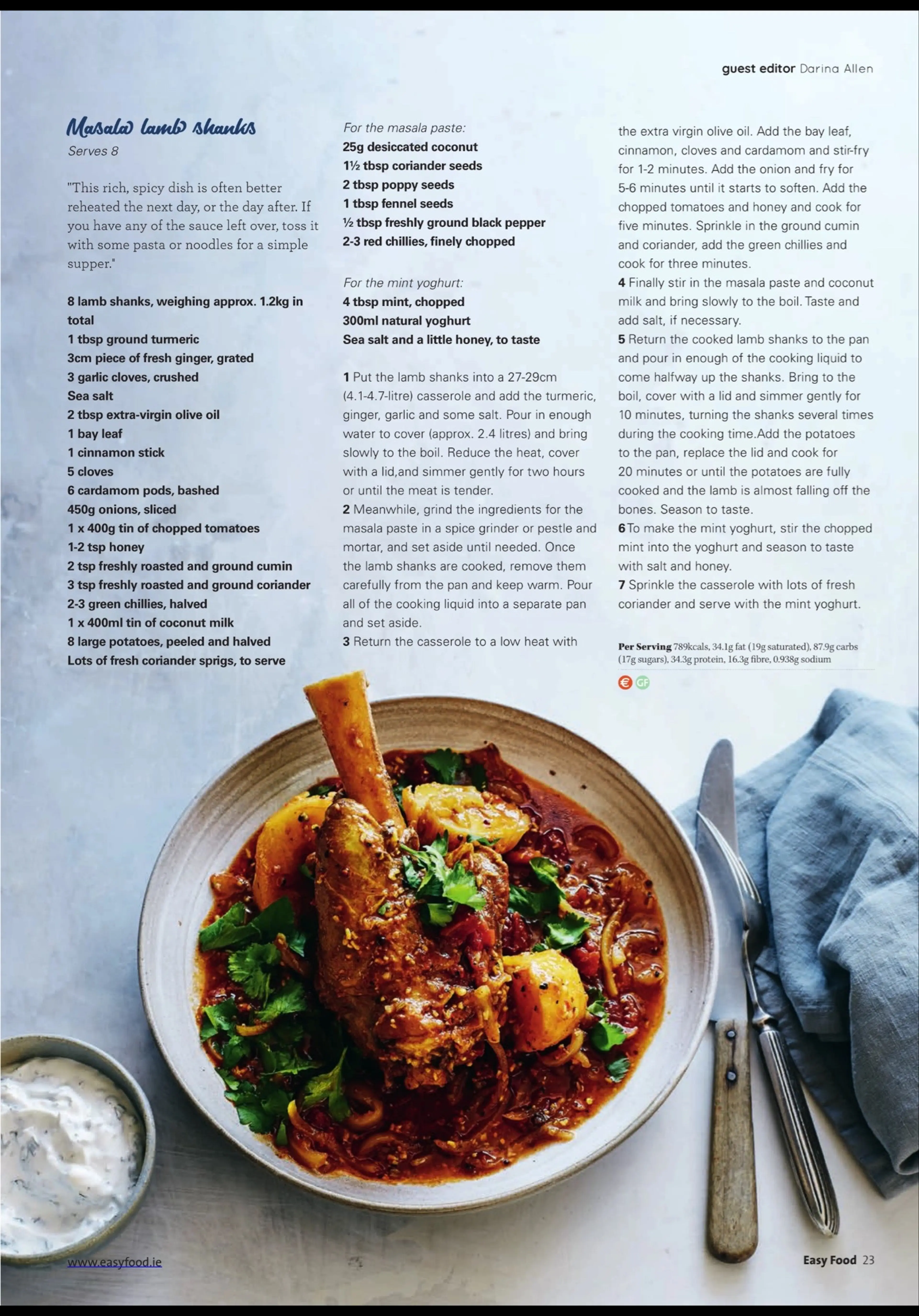 Masala lamb shanks