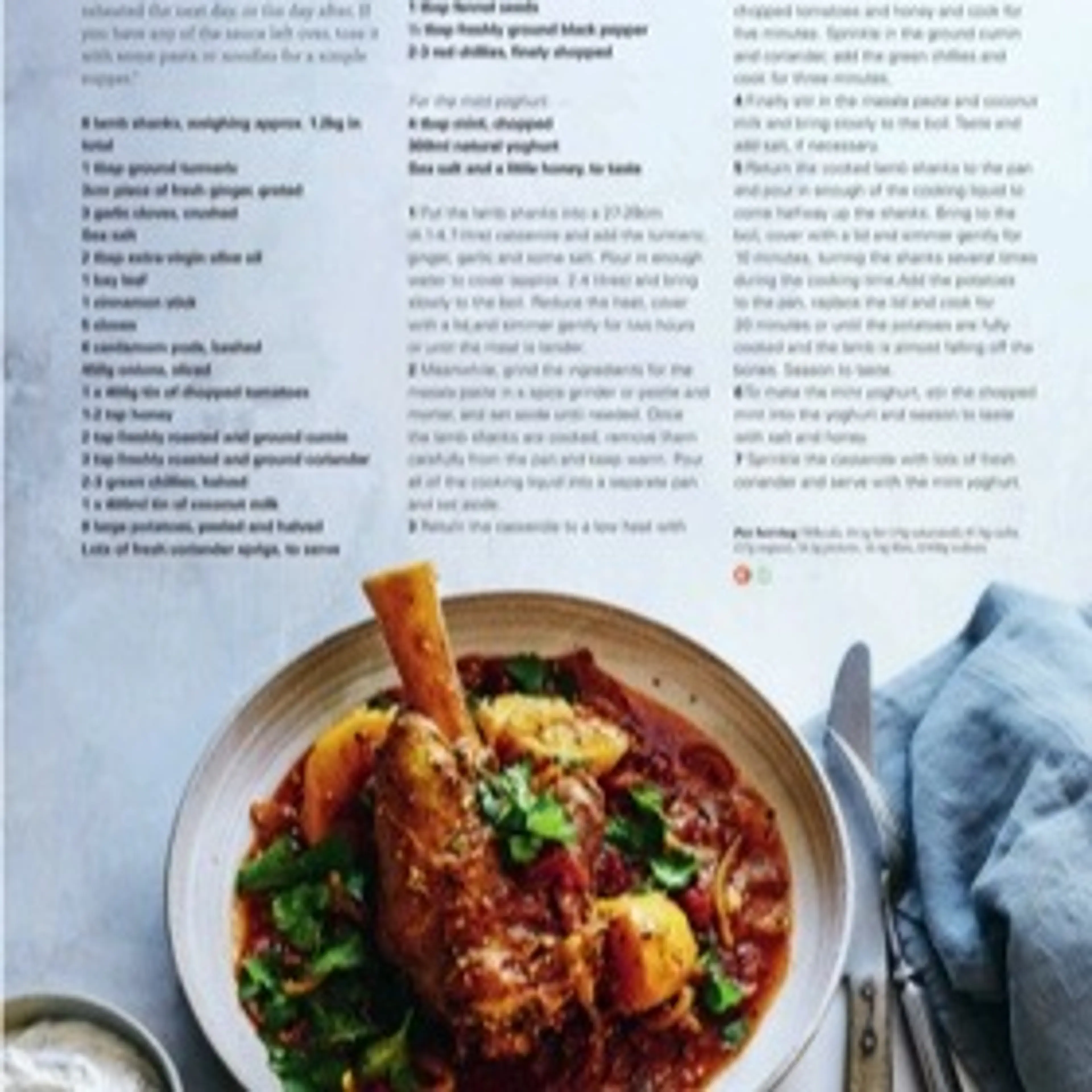 Masala lamb shanks