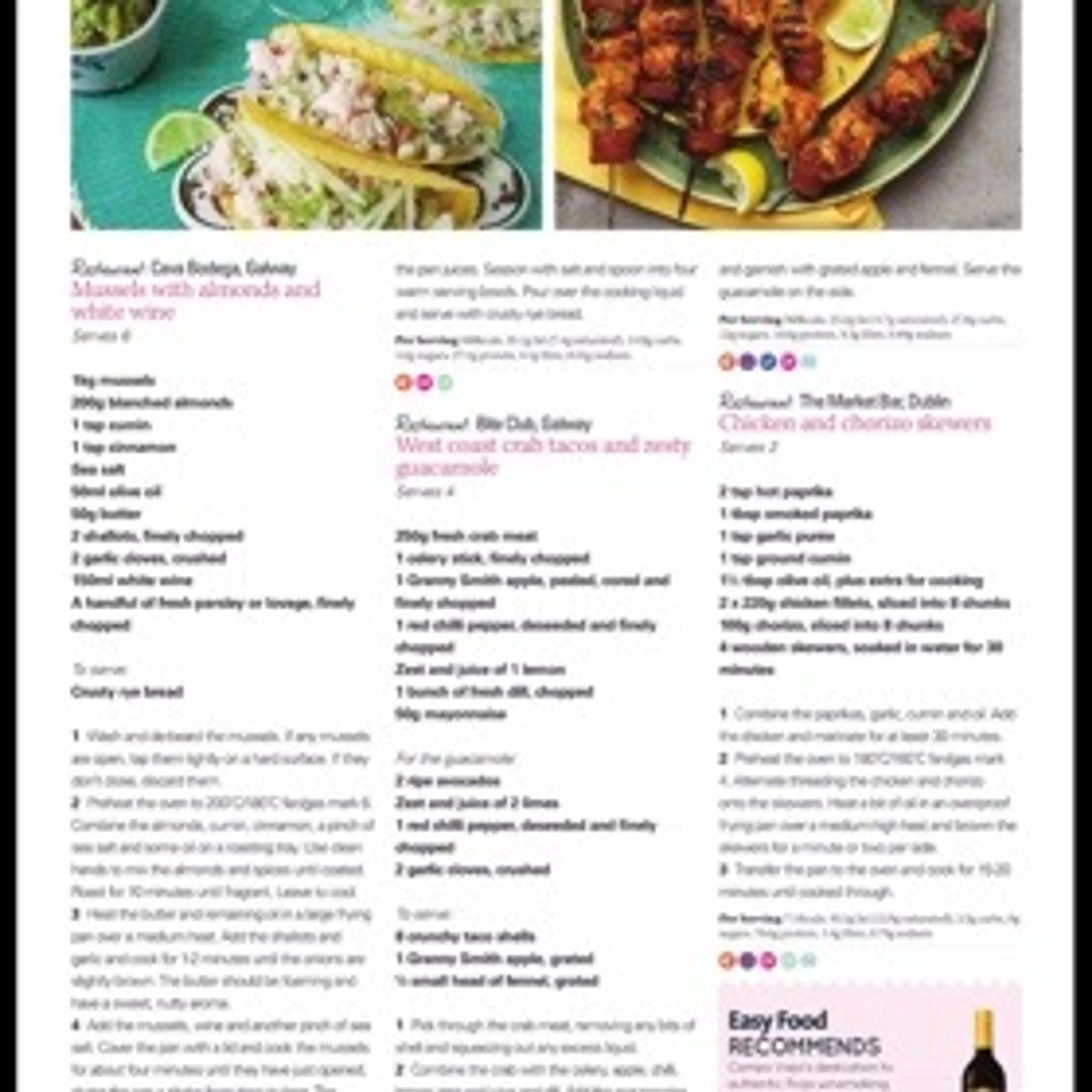 Chicken and chorizo skewers