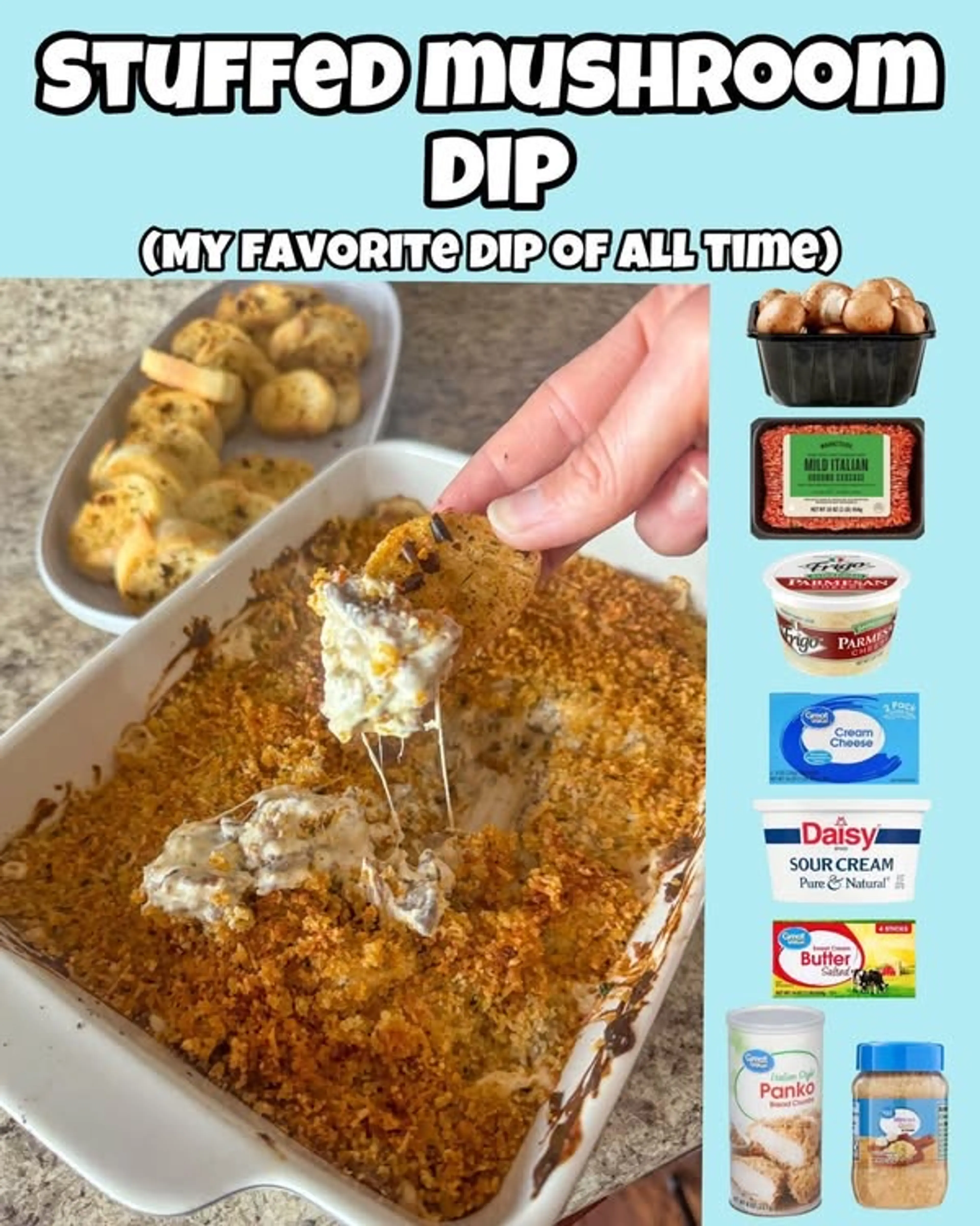 Stuffed Mushroom Dip My Favorite Dip Ever
