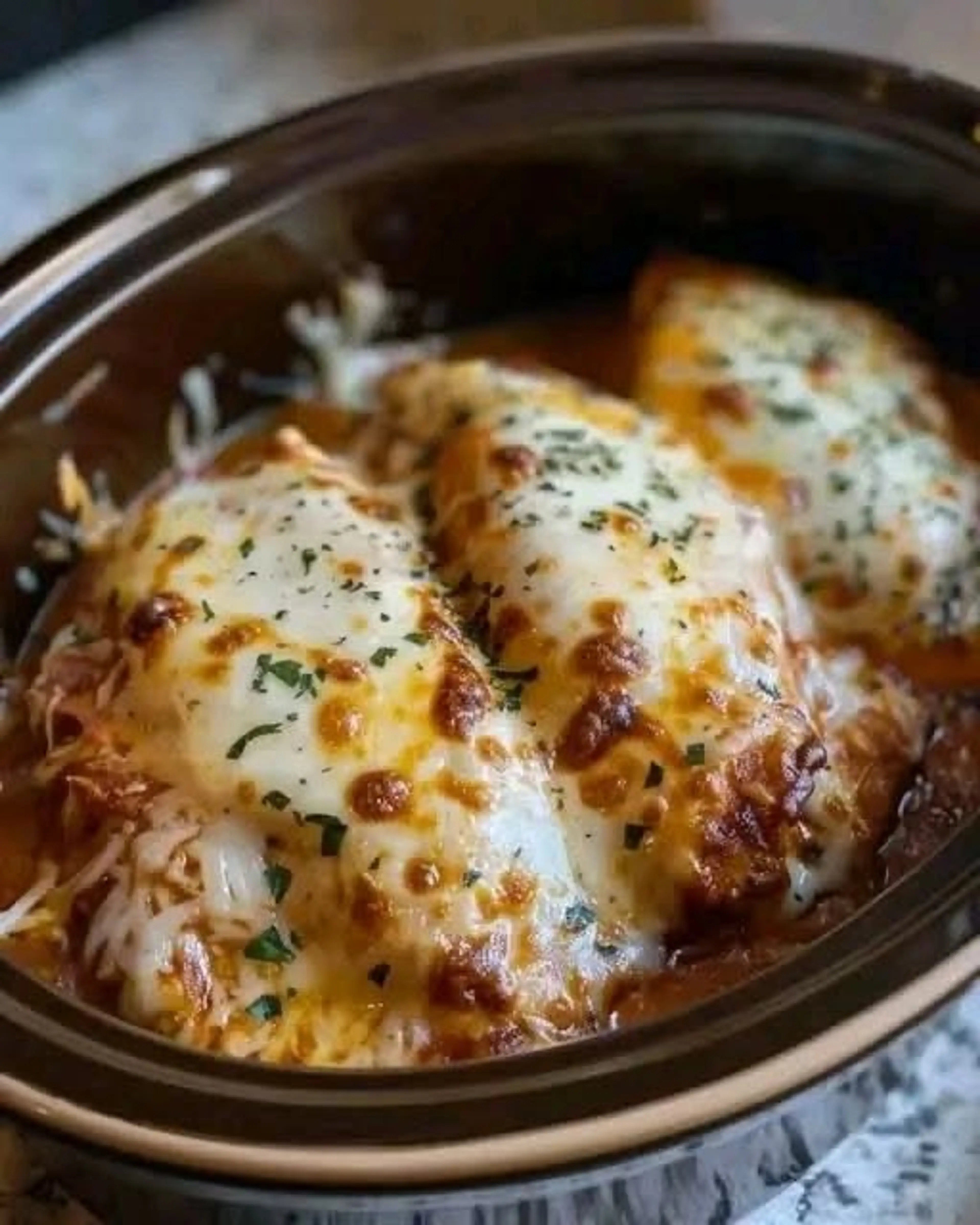 Crockpot Cheesy Mozzarella Chicken