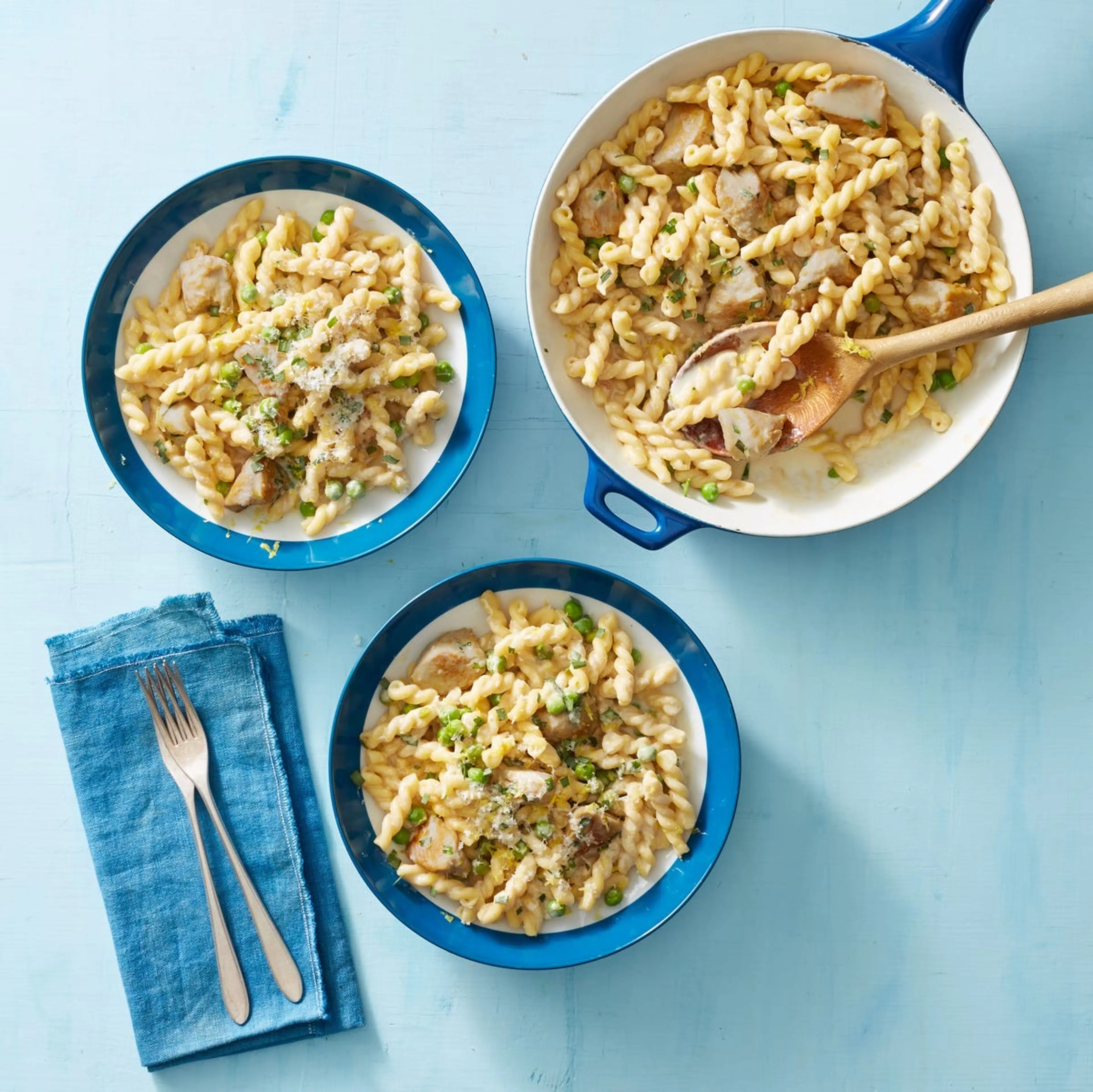 Creamy Lemon Pasta with Chicken and Peas