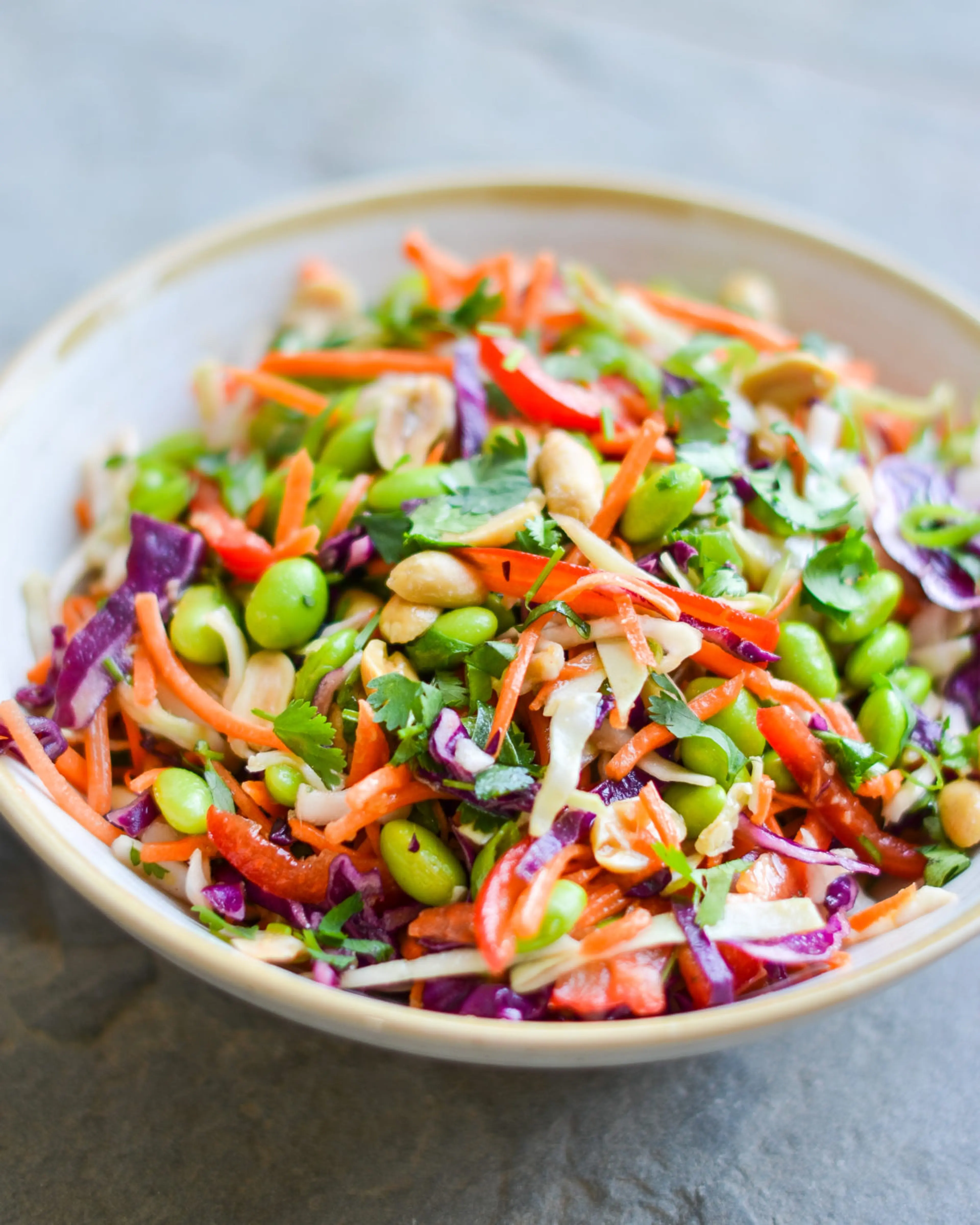 Asian Slaw with Ginger Peanut Dressing
