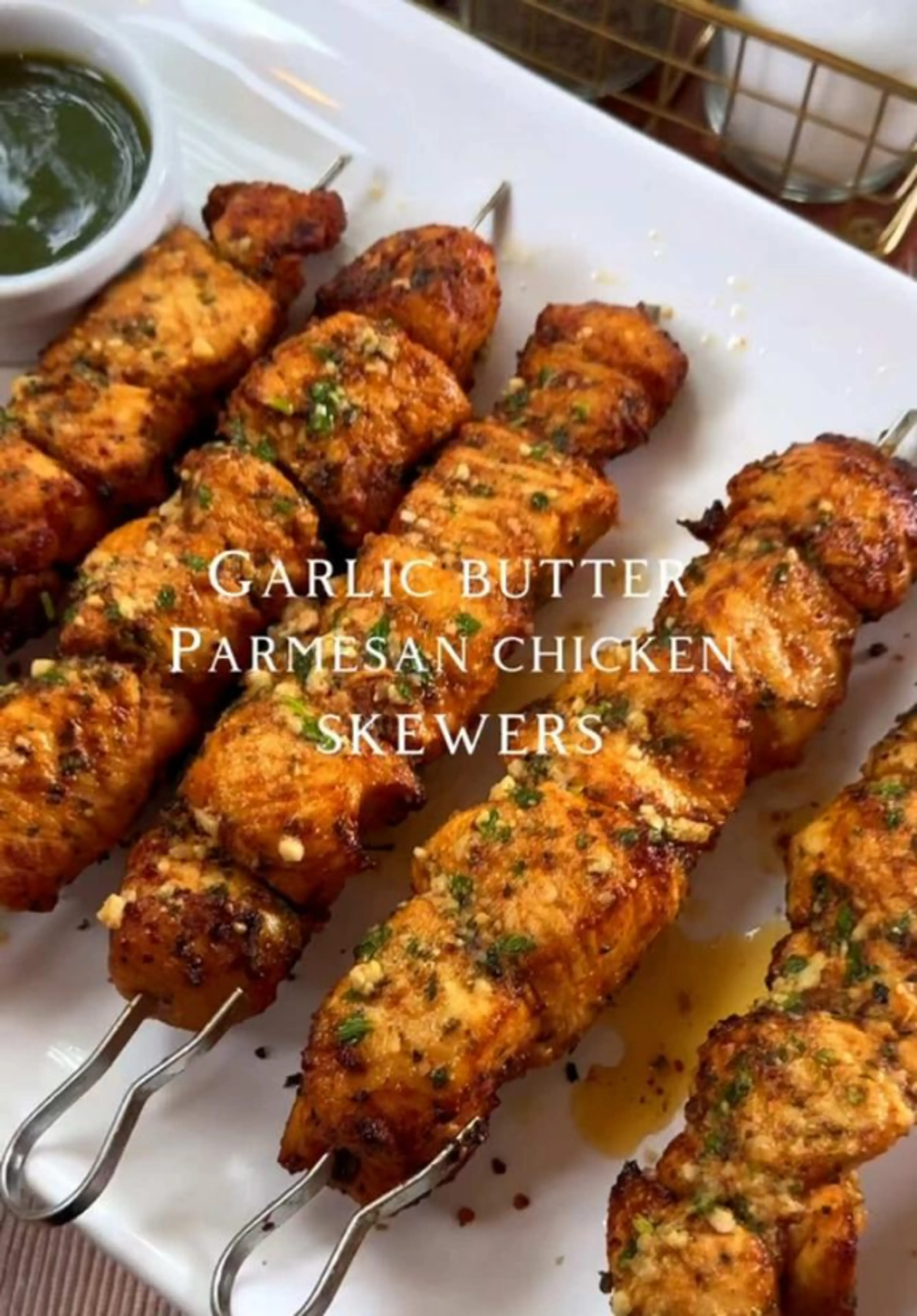 Garlic Butter Parmesan Chicken Skewers
