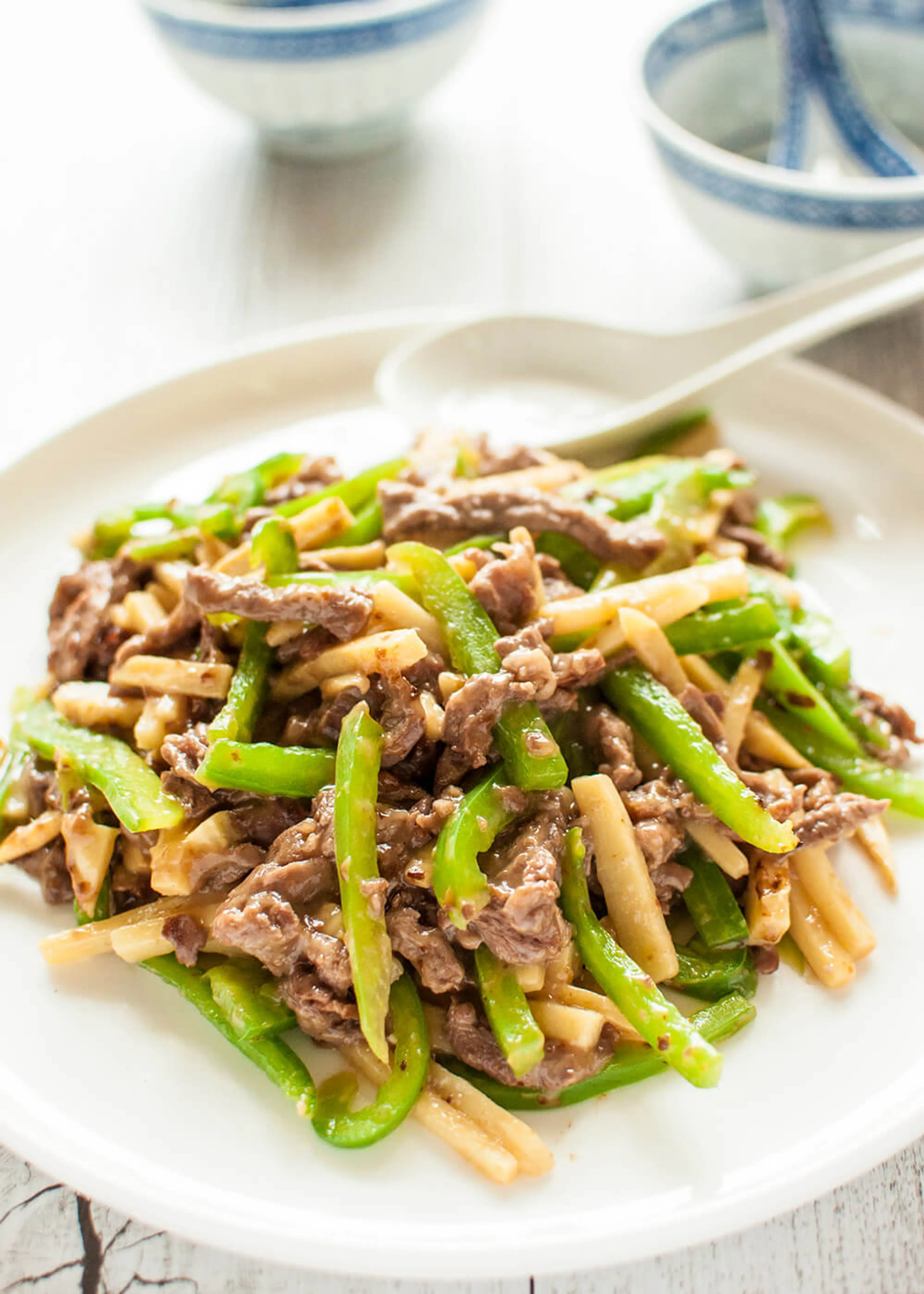 Chinjao Rosu (Japanese Stir Fry with Beef and Bamboo Shoots)