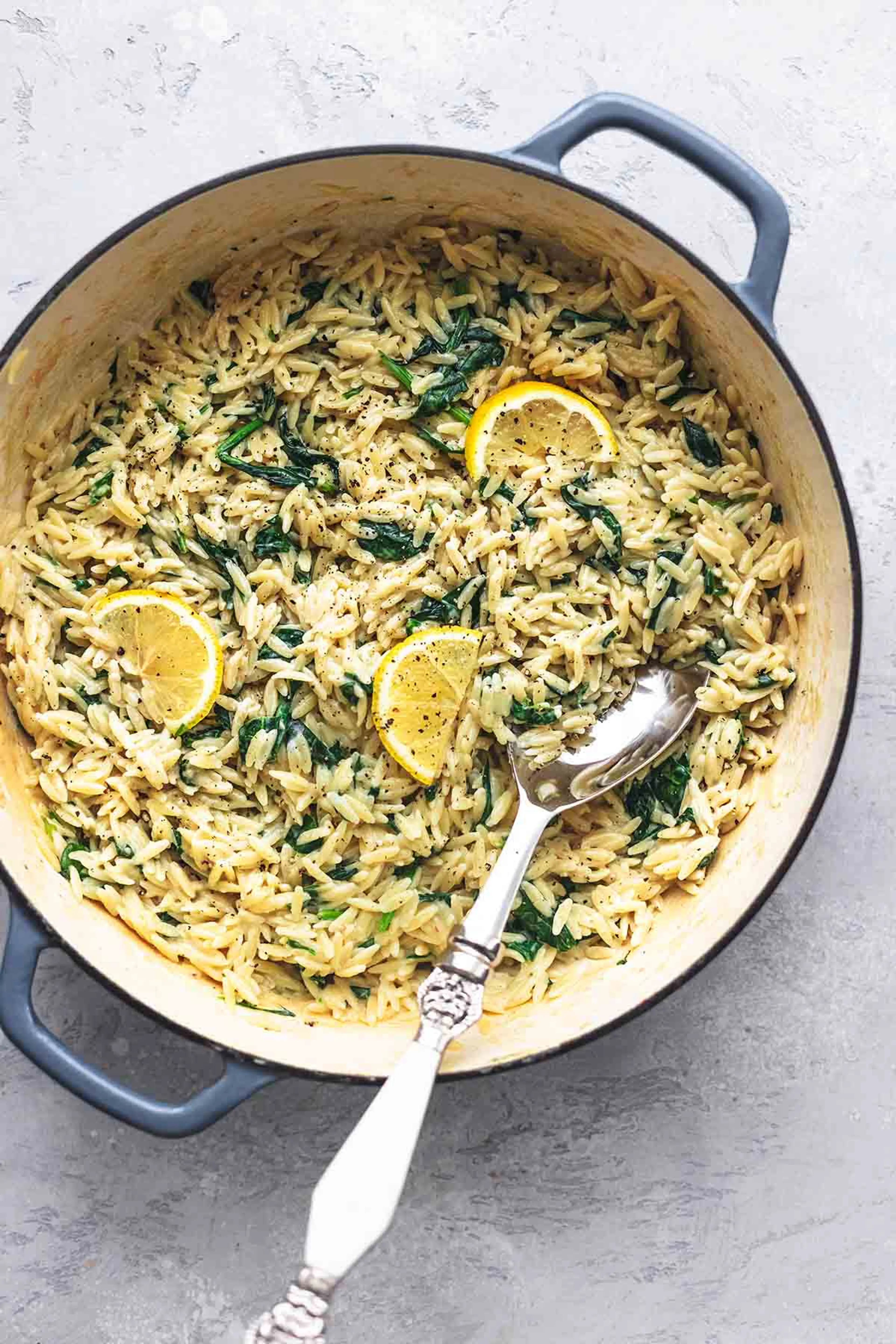Creamy Parmesan Spinach Orzo