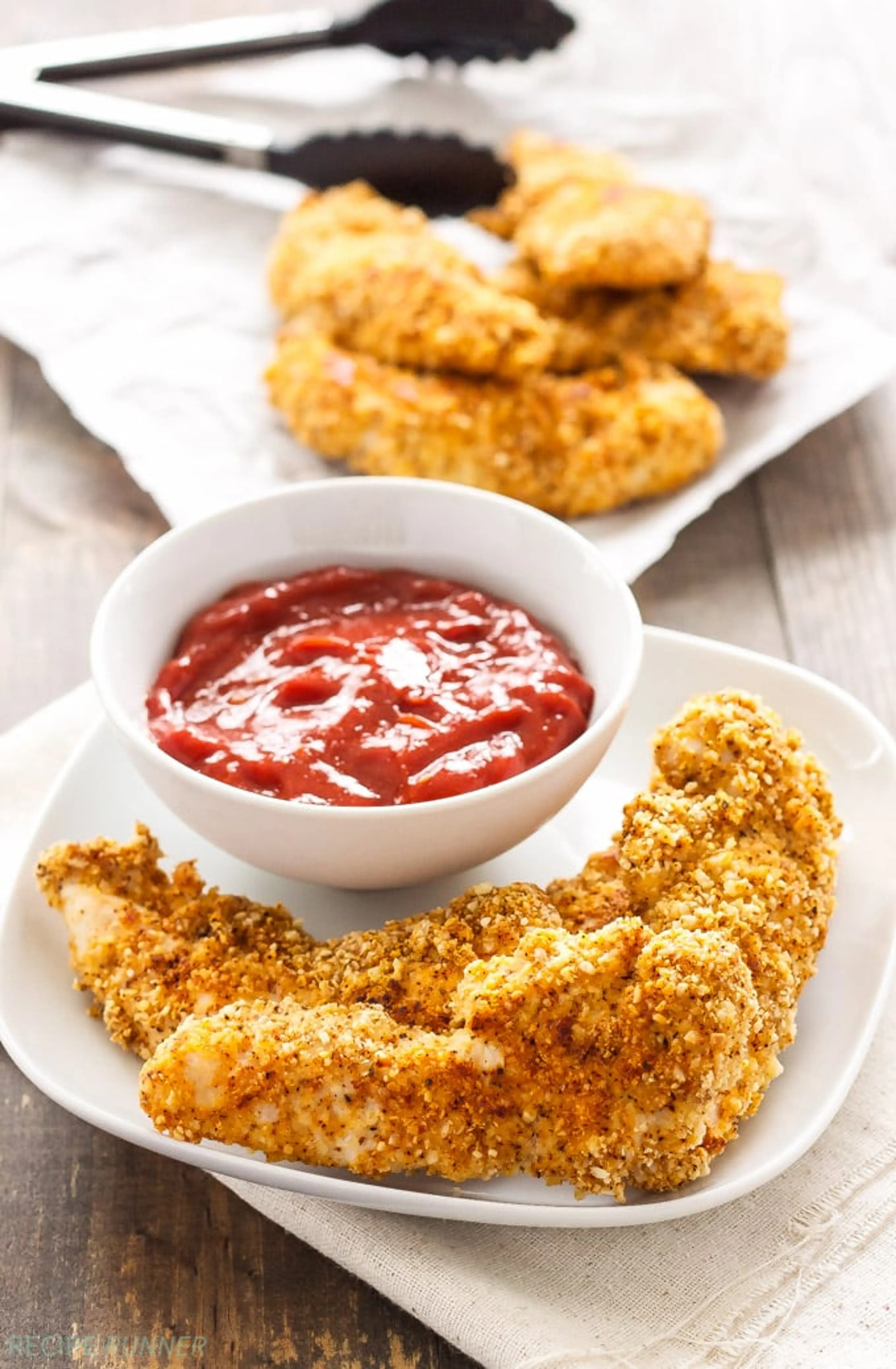 Almond Crusted Chicken Tenders with Chipotle Ketchup