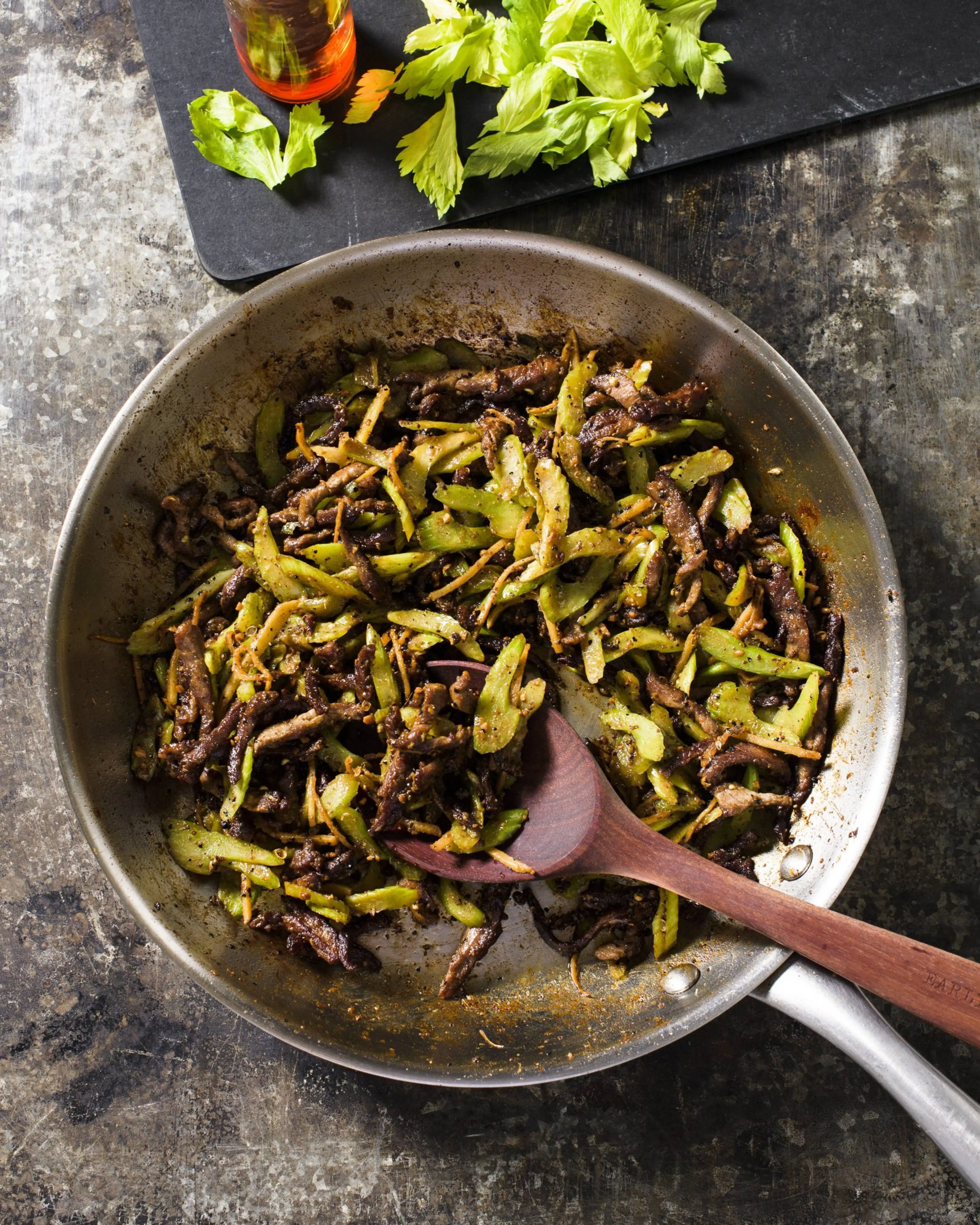 Spicy Dry-Fried Beef and Celery