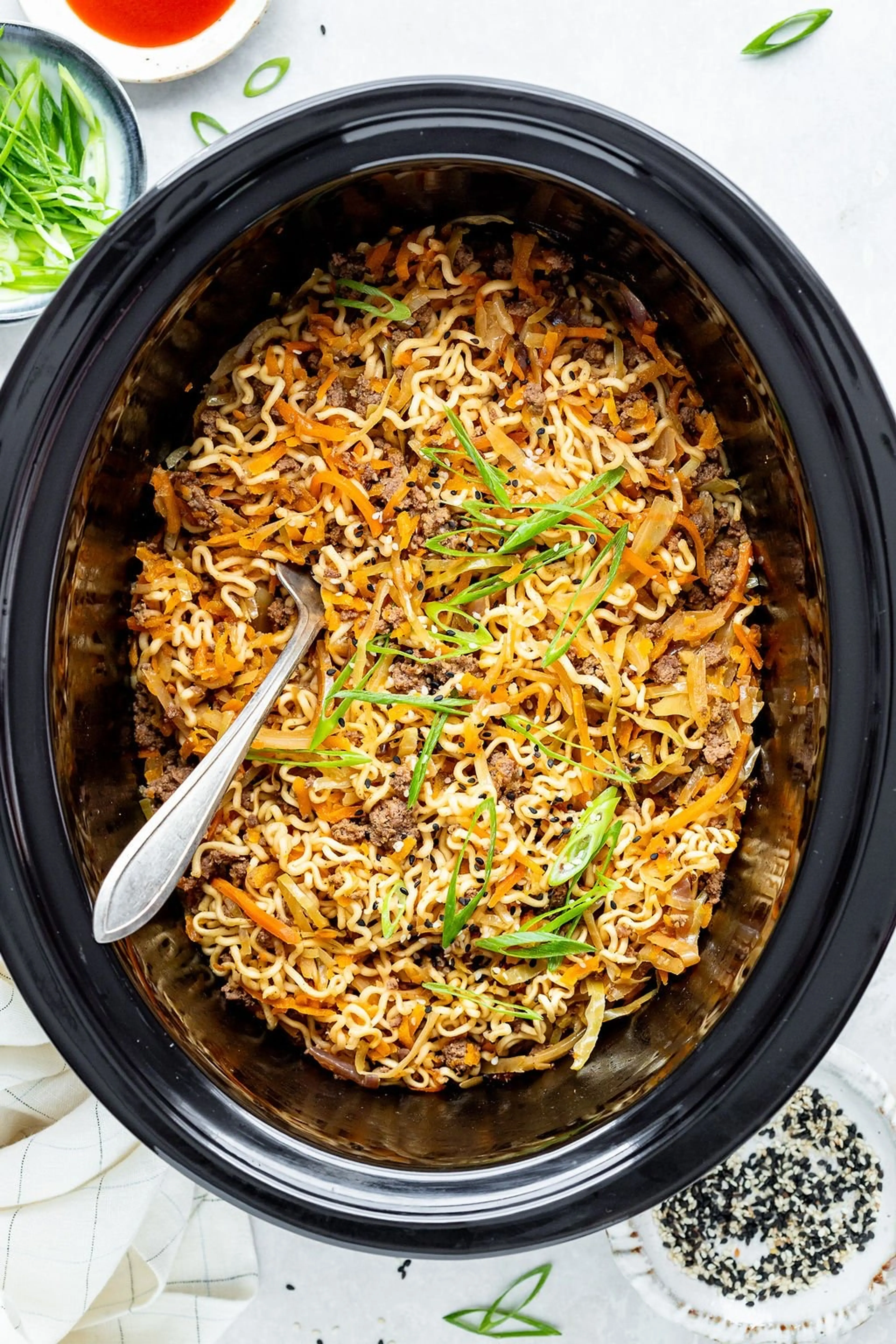 Easiest Slow Cooker Ramen Noodles (with Beef!)