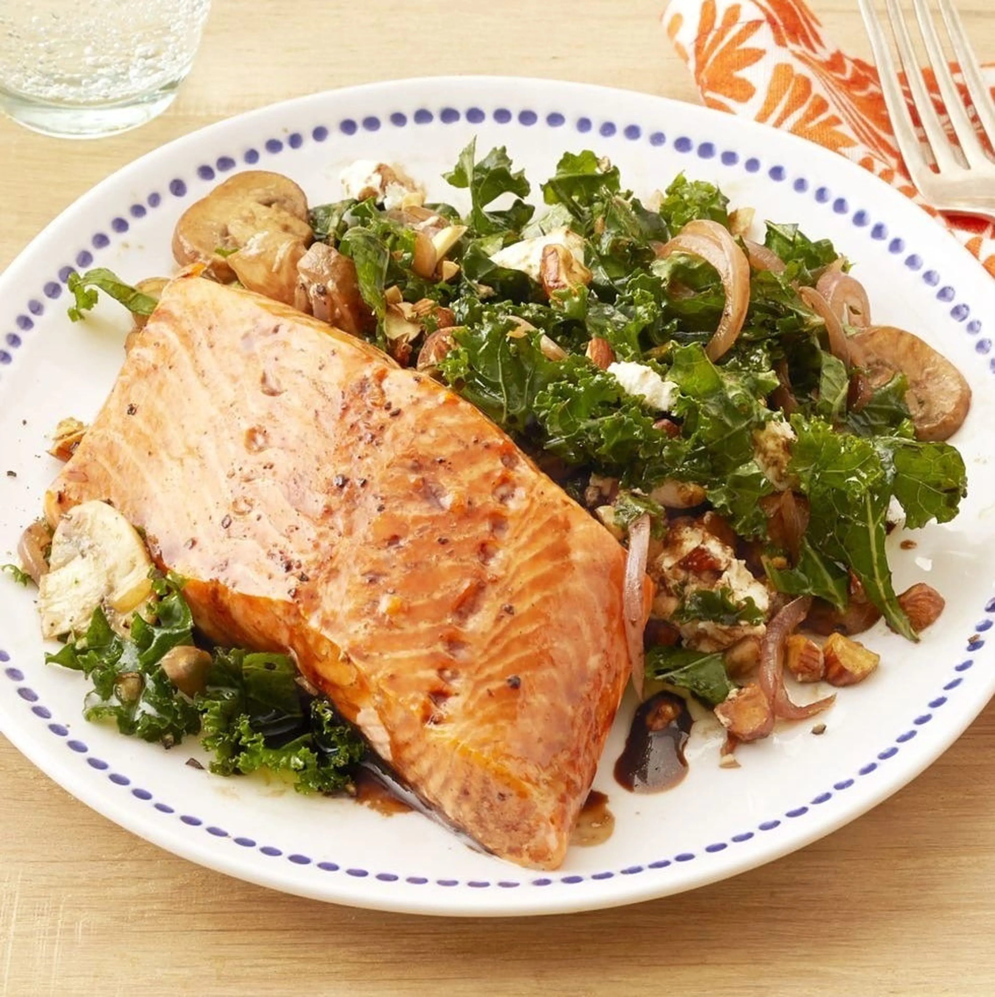 Kale Salad with Salmon