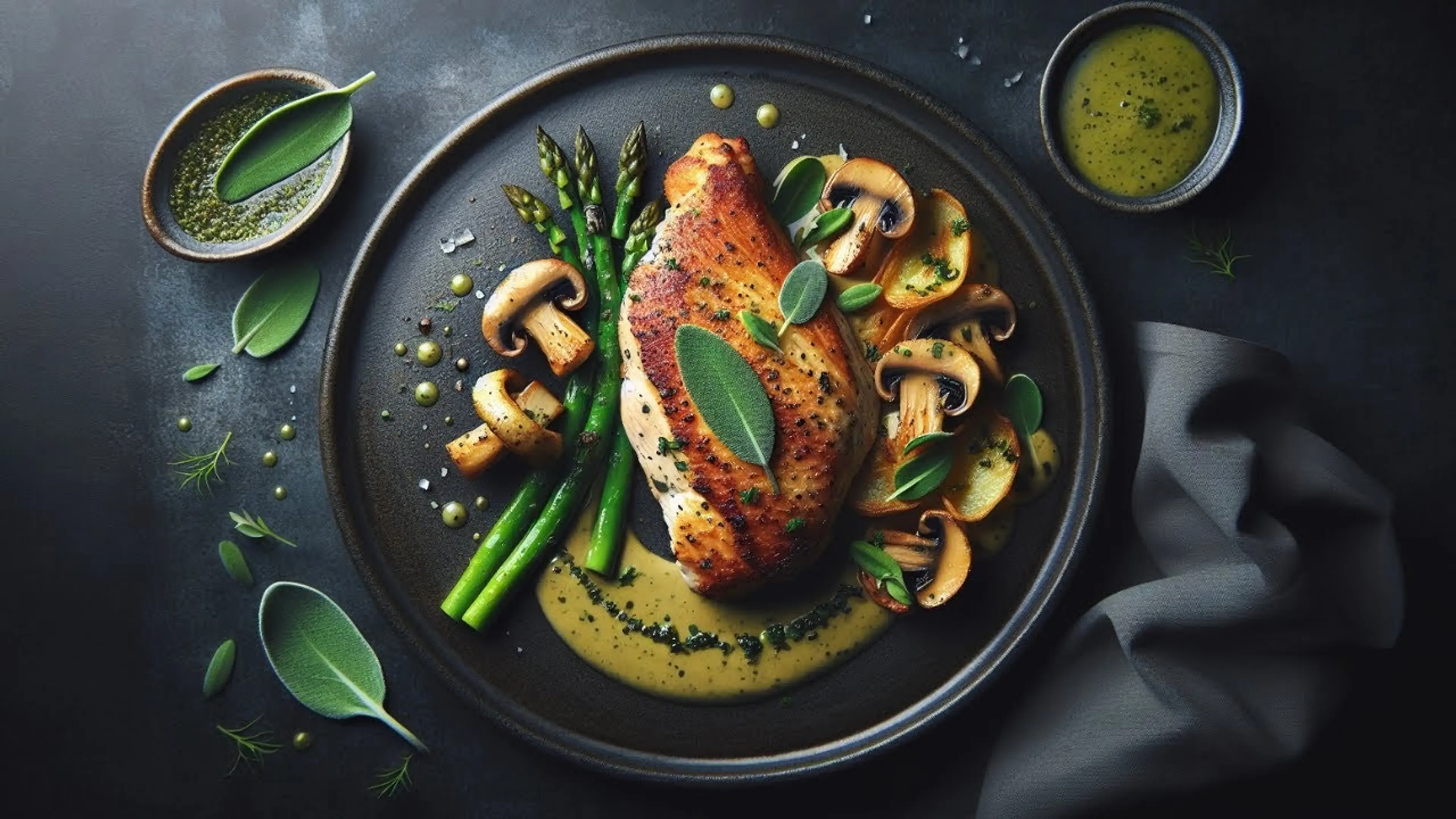 Mushroom Purée and Sage Sauce