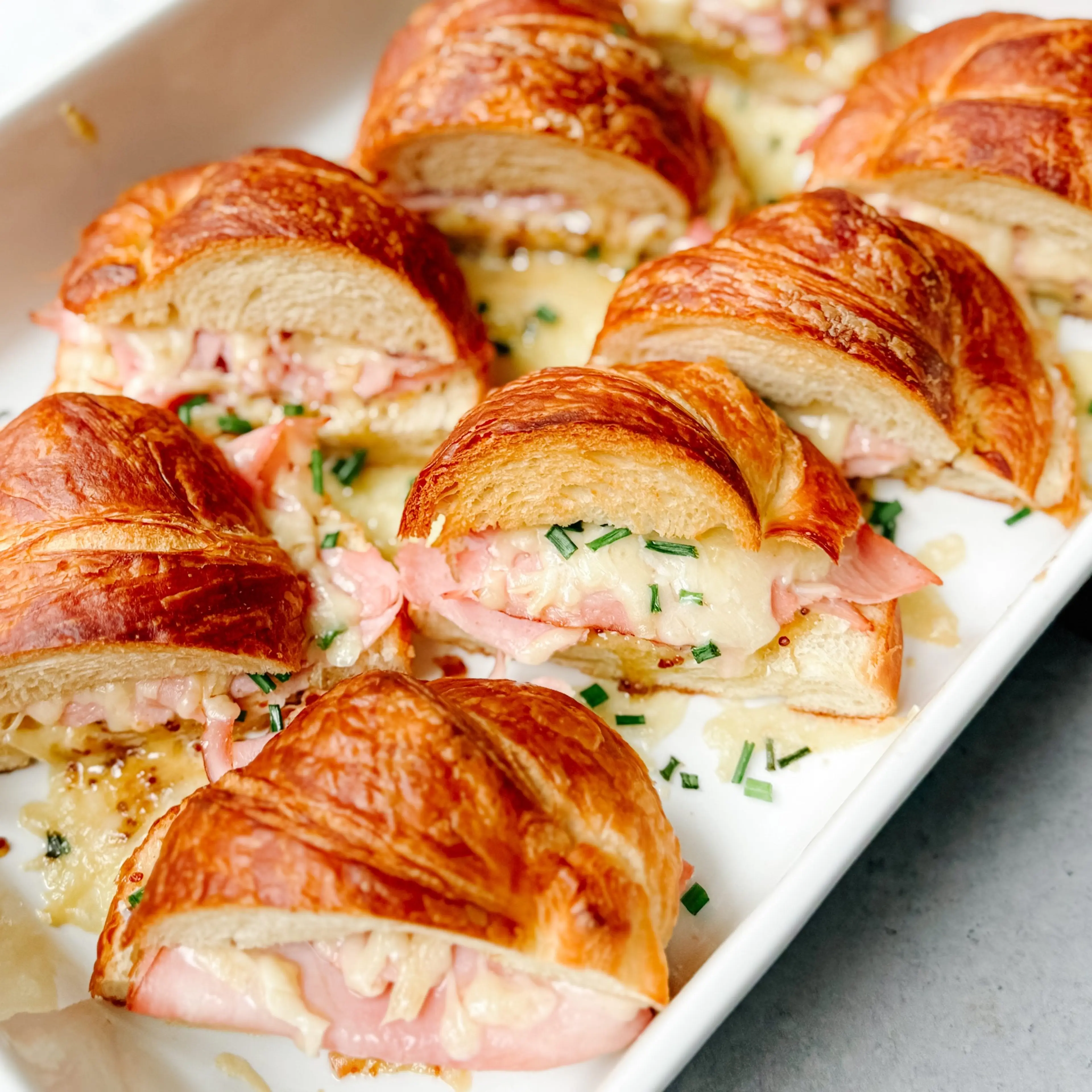 Baked Ham and Gruyère Croissants with Maple Mustard