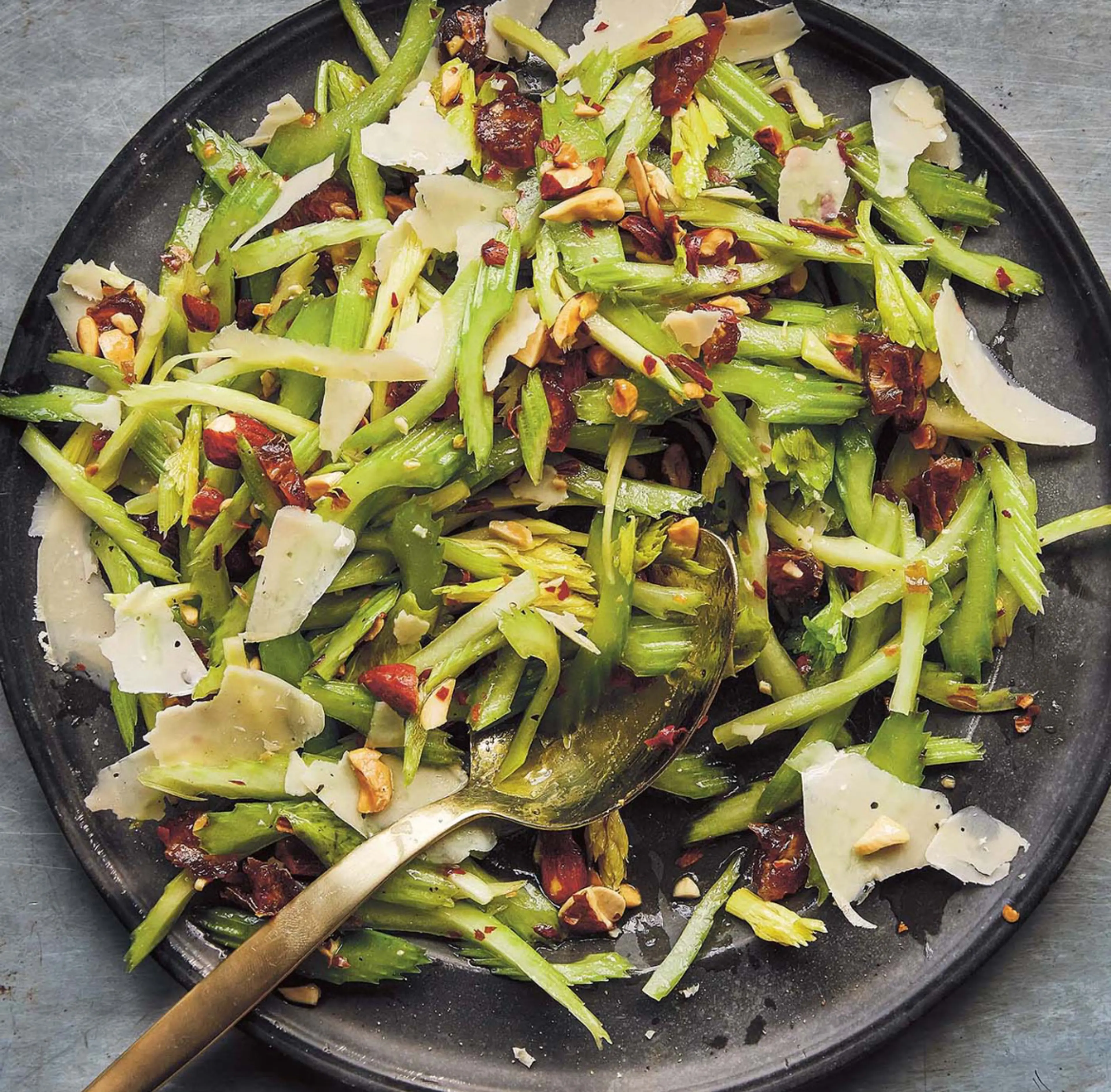 Celery Salad with Dates, Almonds, and Parmigiano