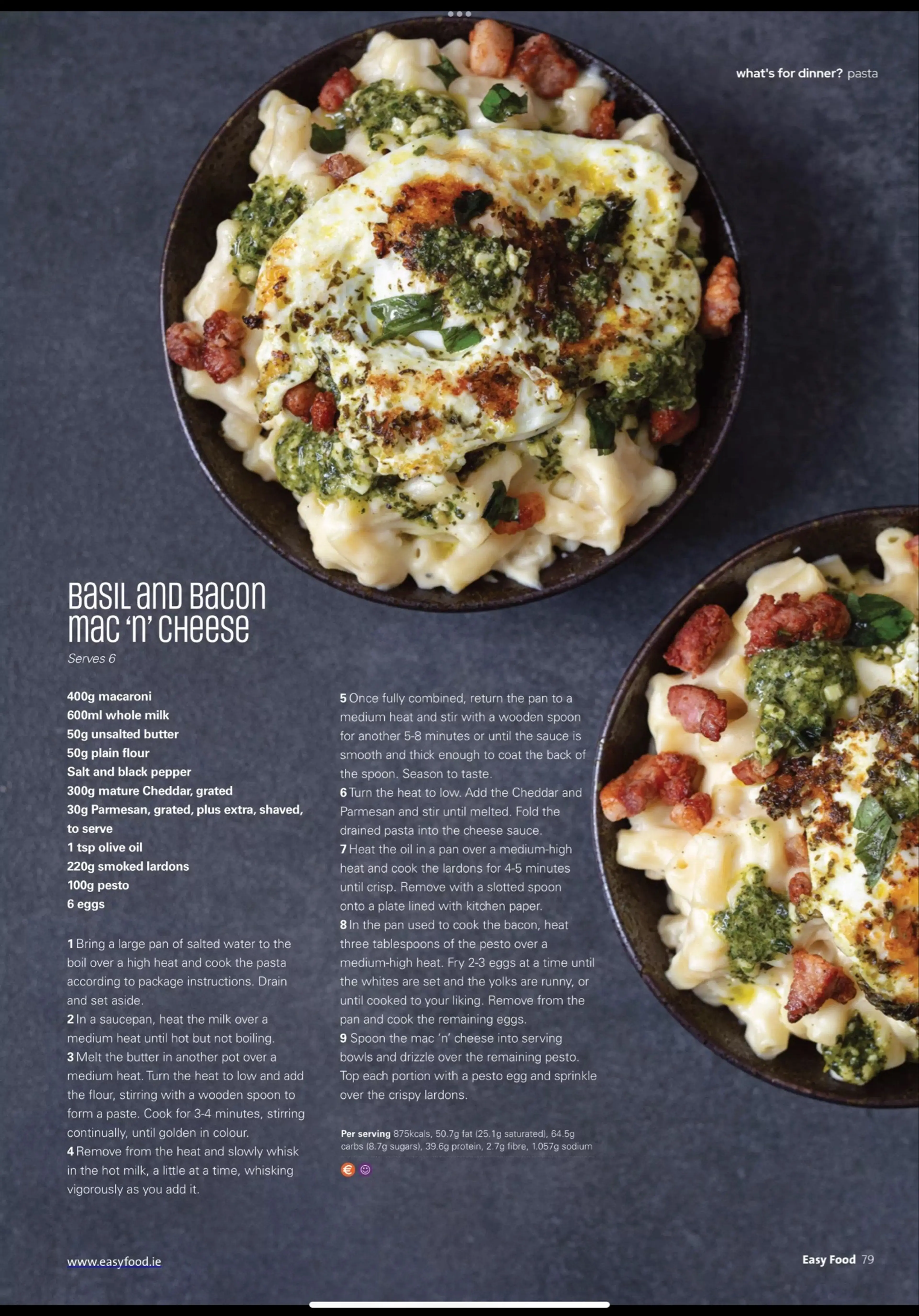 BASIL AND BACON MAC N' CHEESE