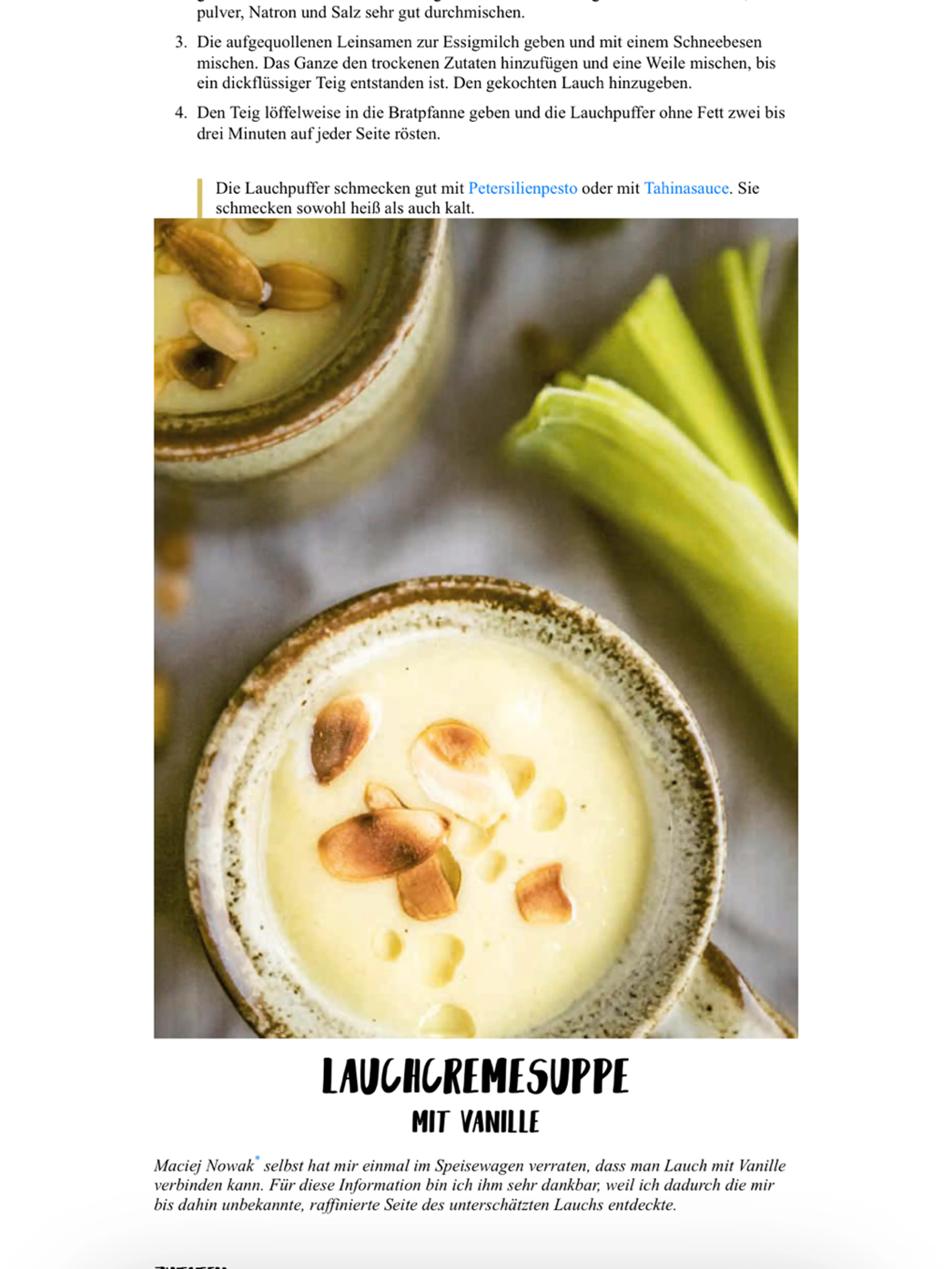 LAUCHCREMESUPPE MIT VANILLE