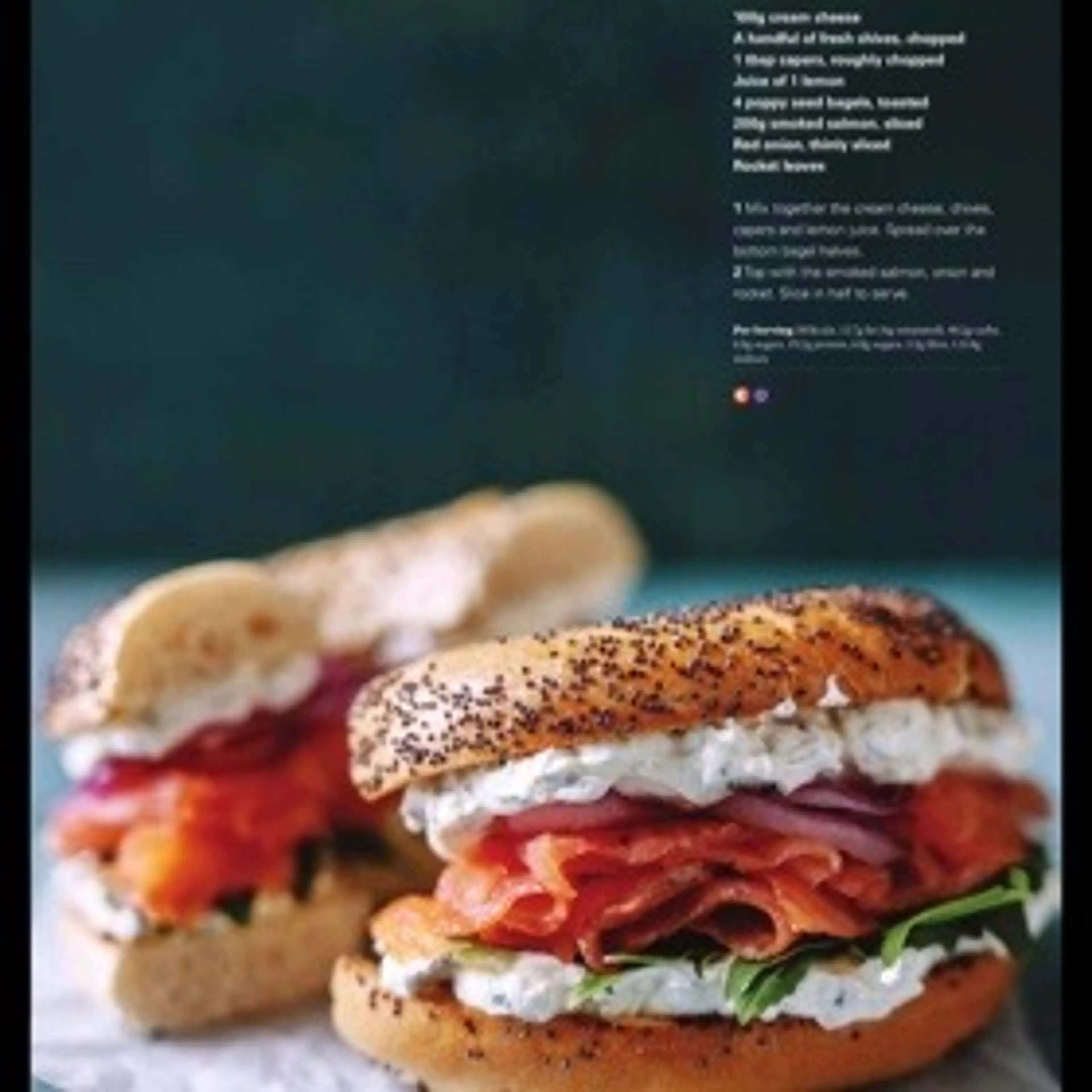 Smoked salmon deli bagel