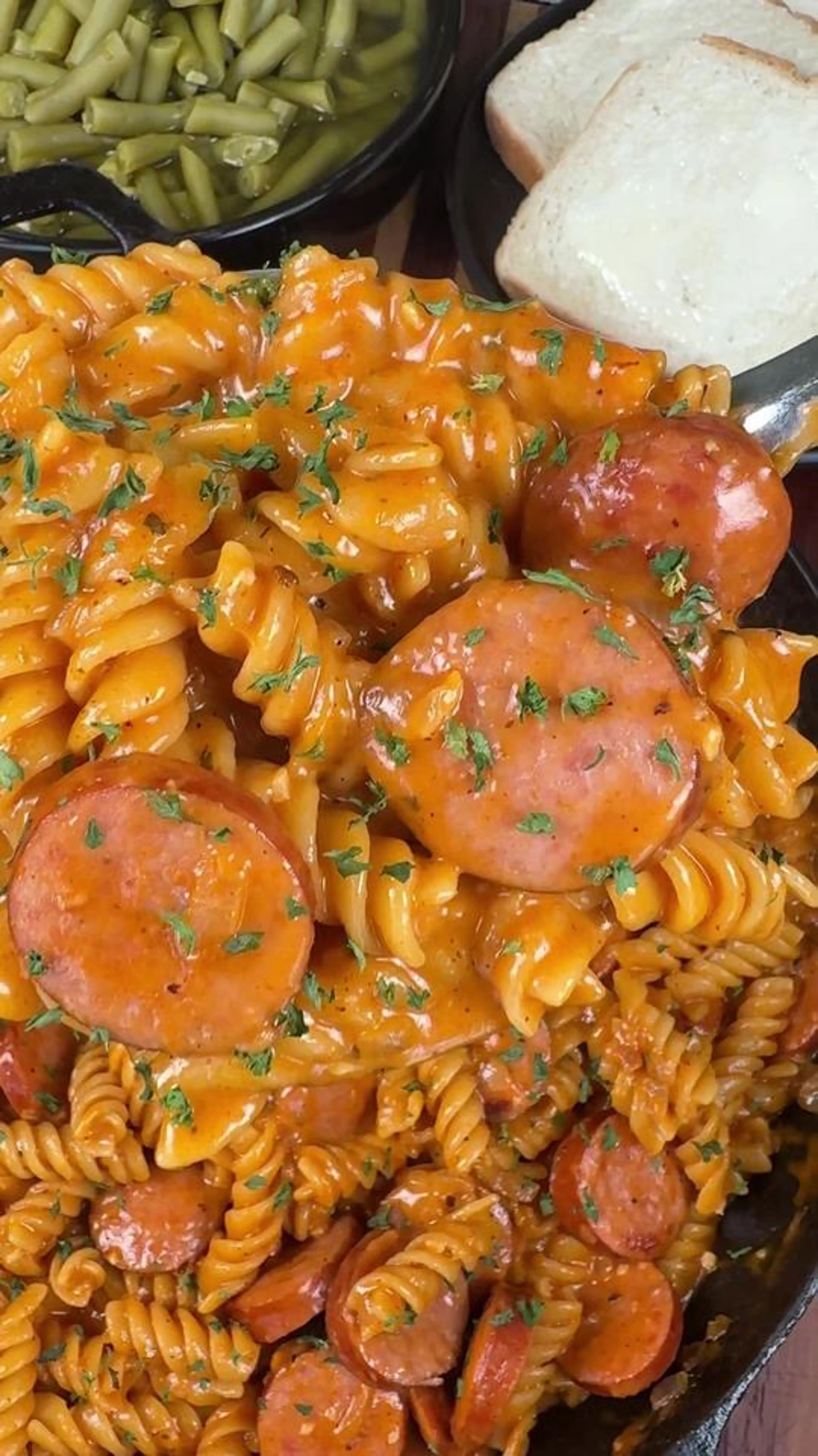 One Pan Cheesy Kielbasa Pasta