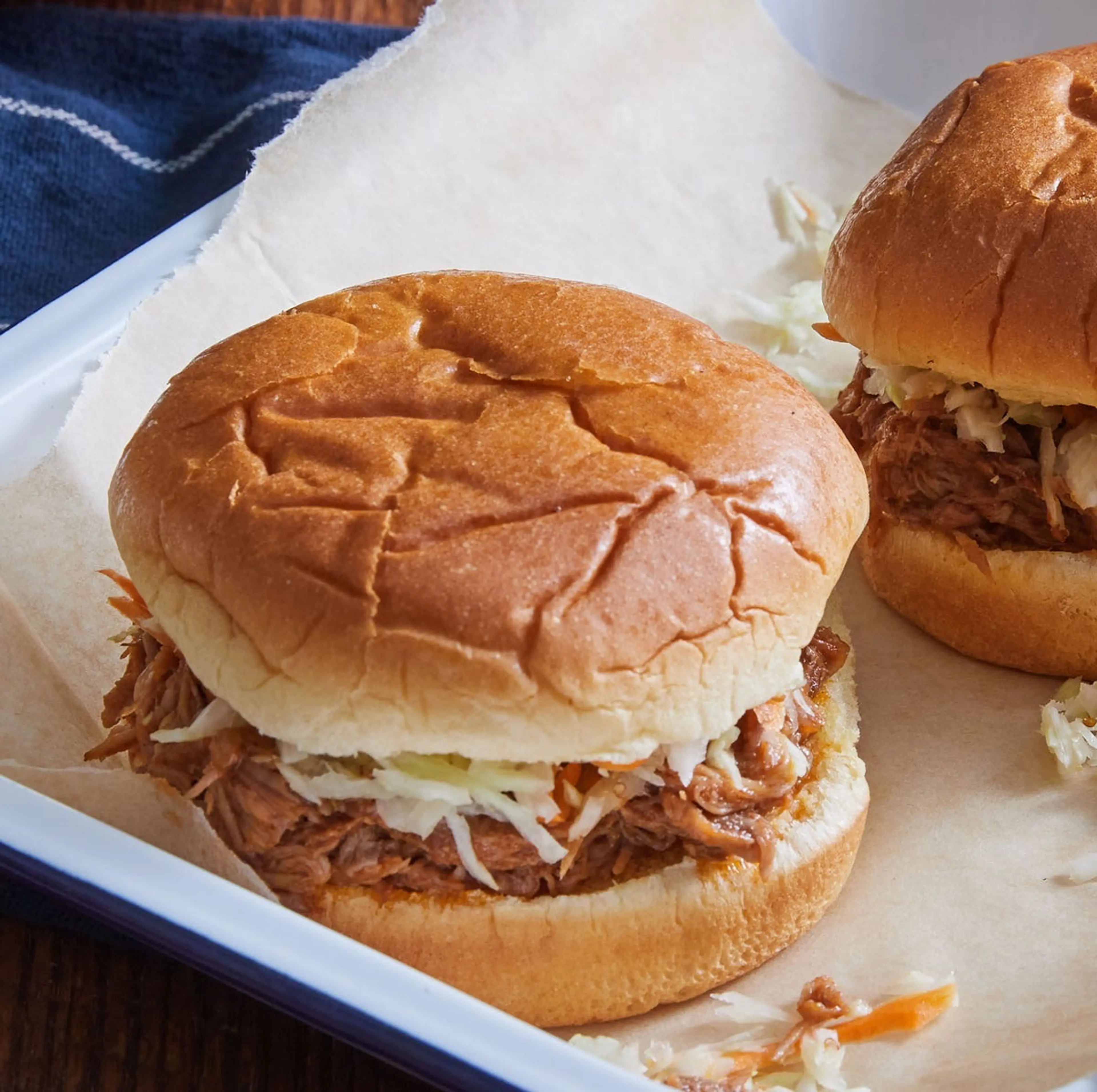 Slow Cooker BBQ Pulled Pork with Cabbage Slaw