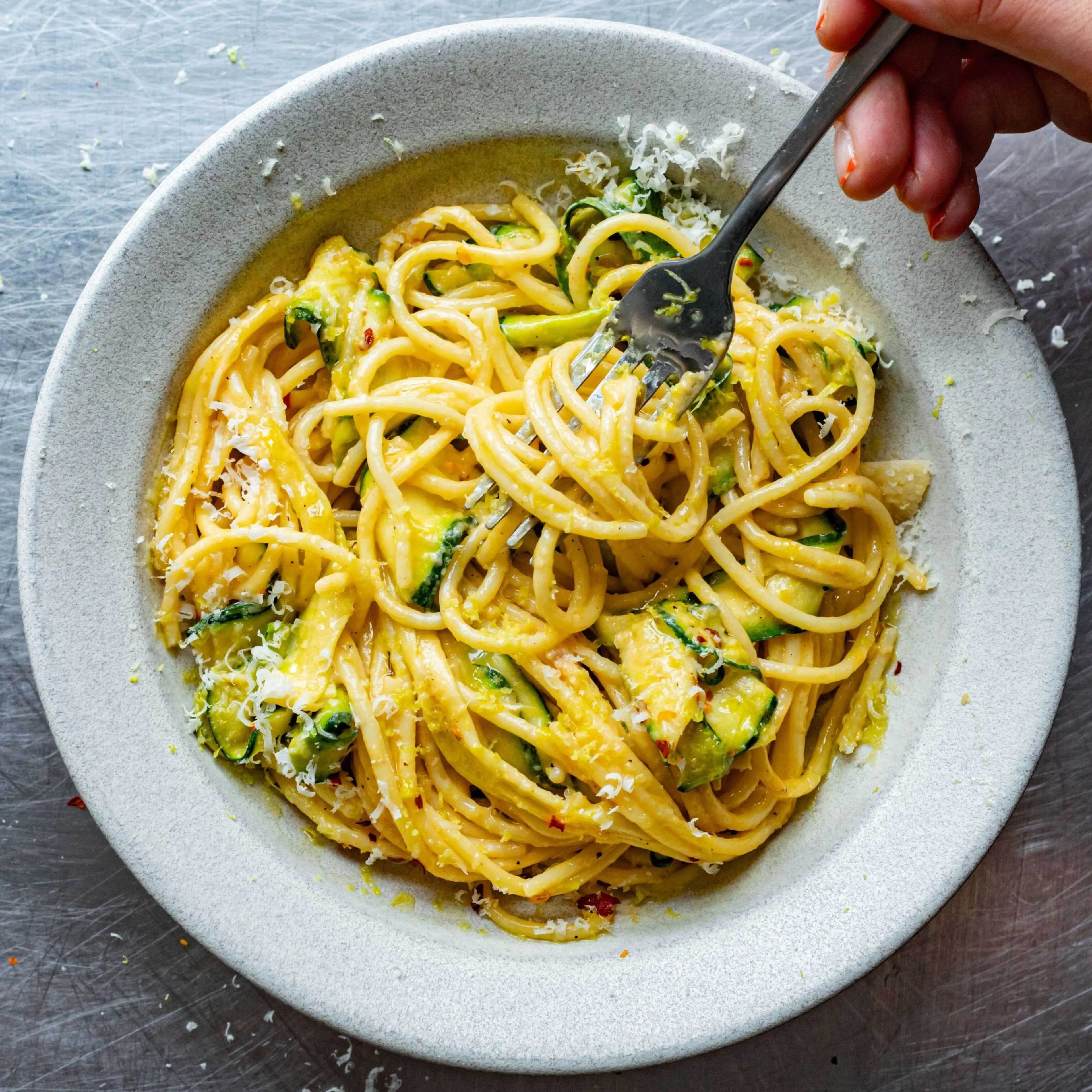 Zingy & Fresh Creamy Courgette Carbonara