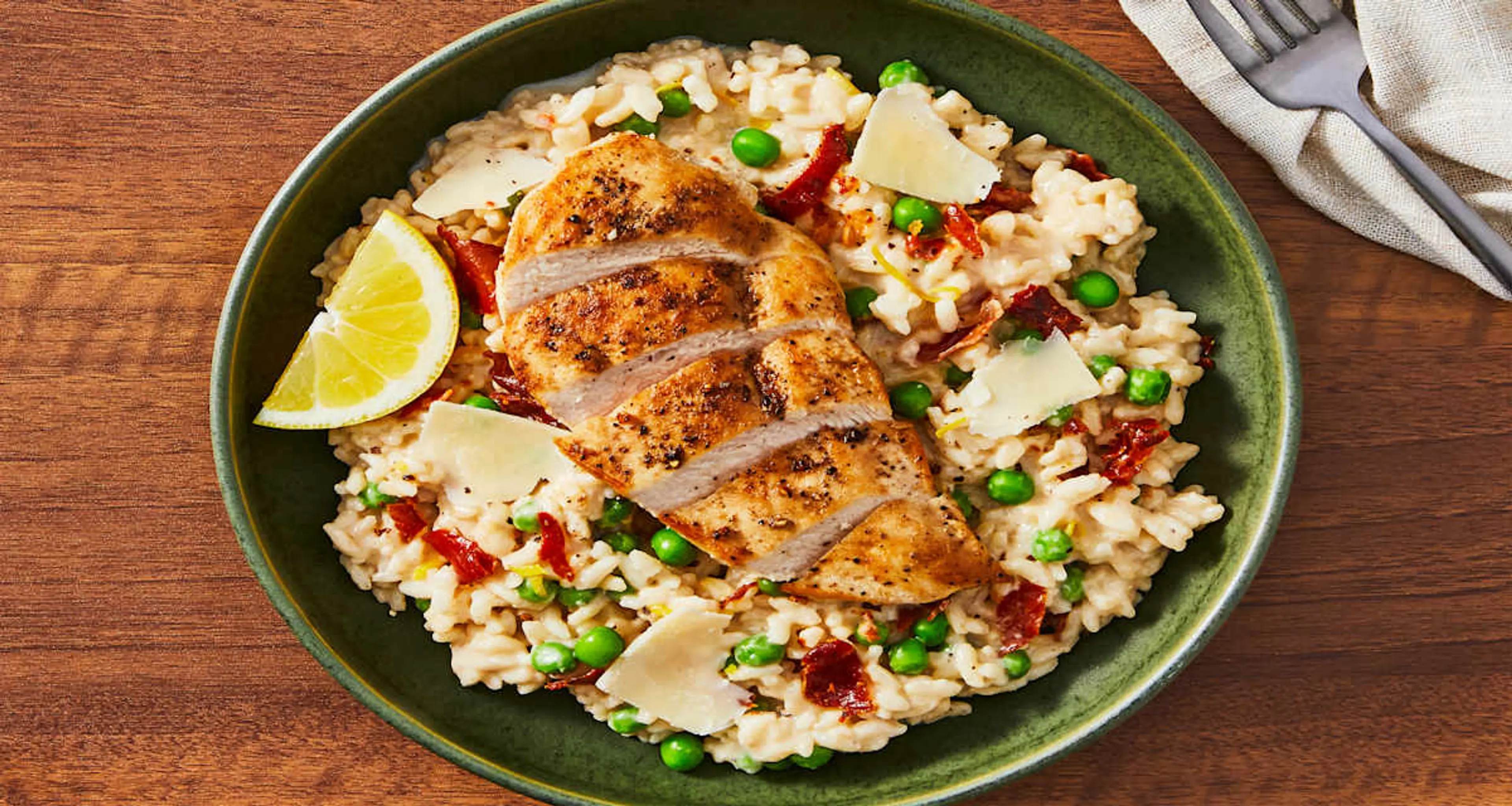 Chicken & Prosciutto Spring Pea Risotto with Parmesan