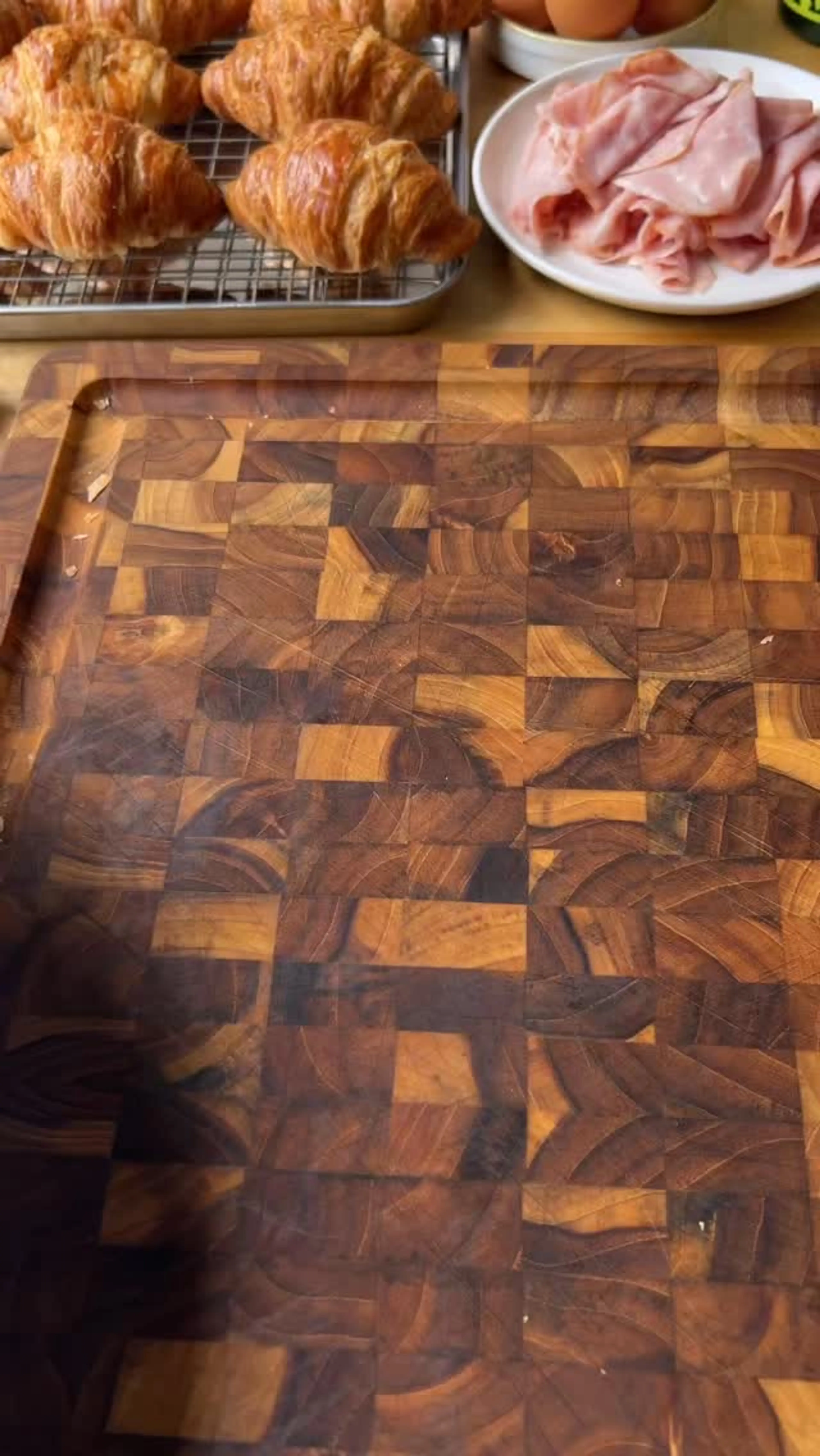 Croque Monsieur Croissant Breakfast Casserole