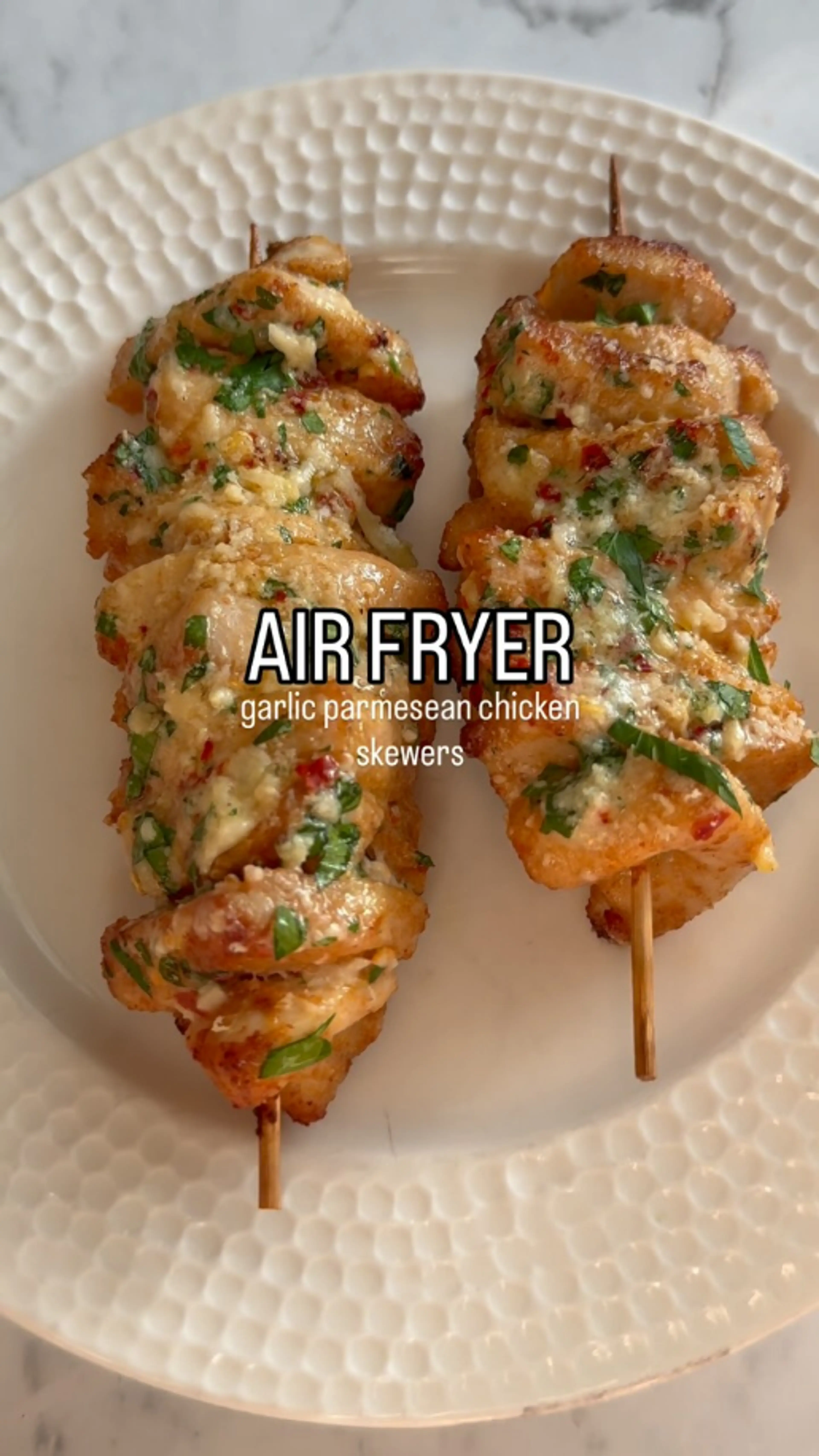 Garlic Parmesean Chicken Skewers