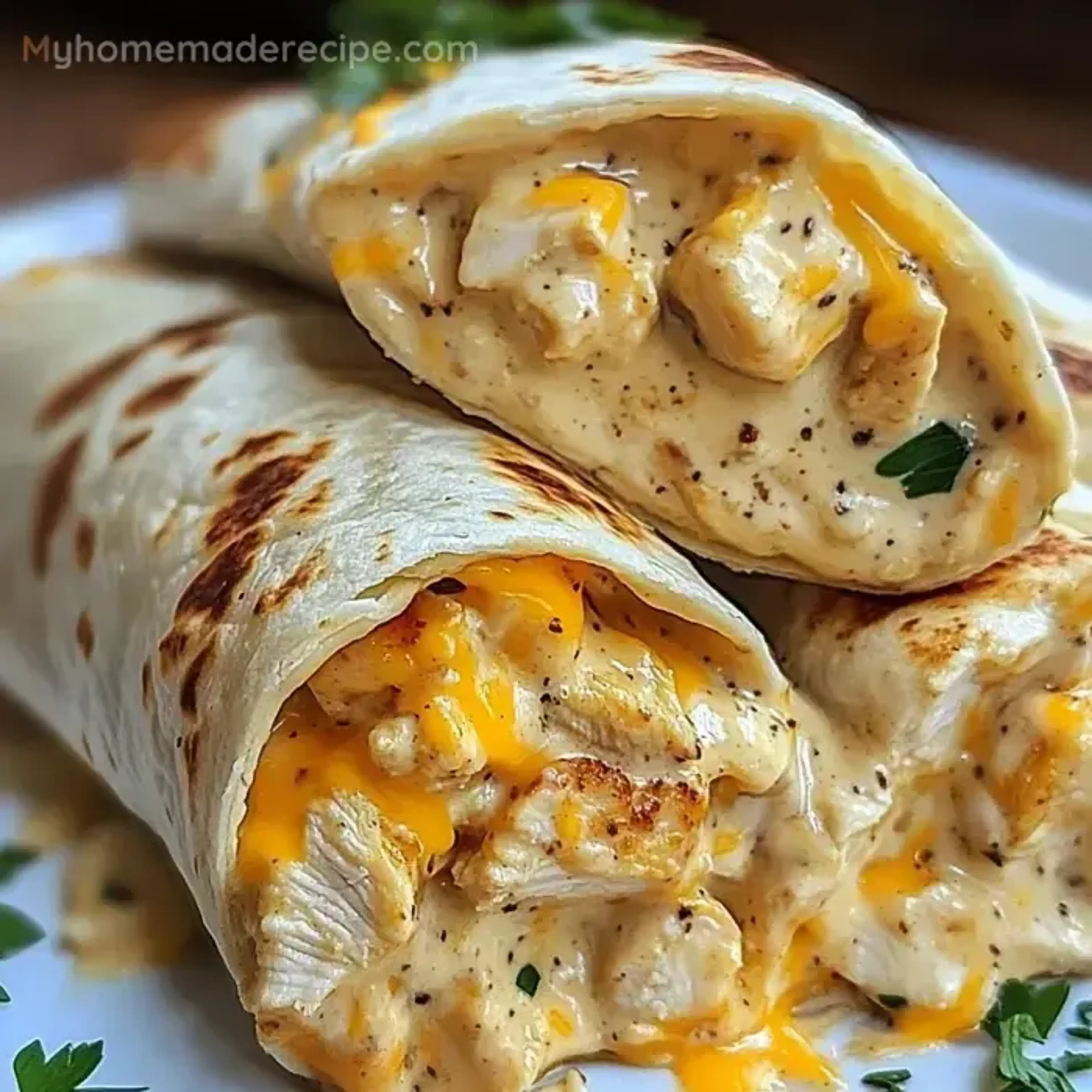 Cheesy Chicken Garlic Wraps