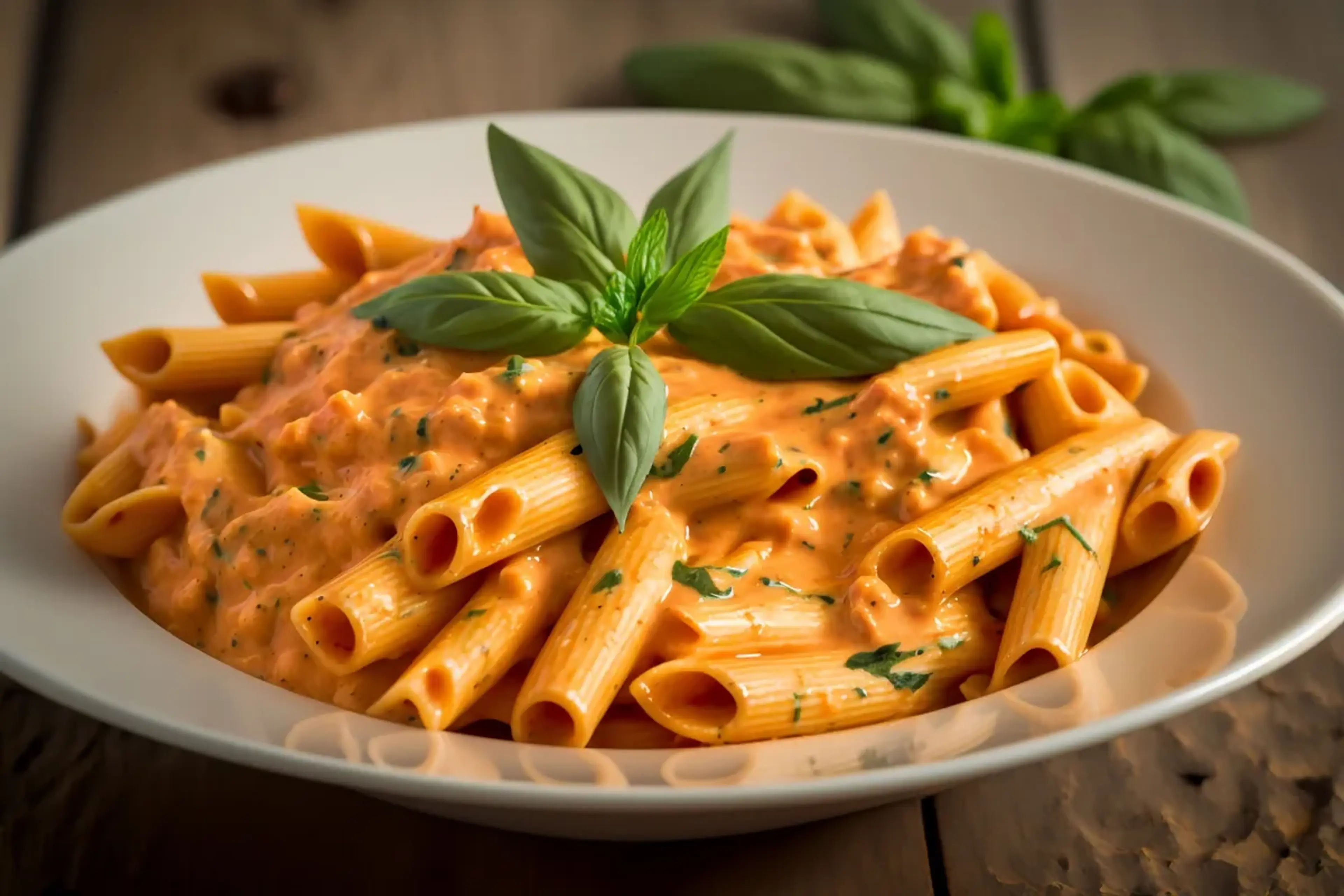 Nudeln in Tomaten-Sahnesoße
