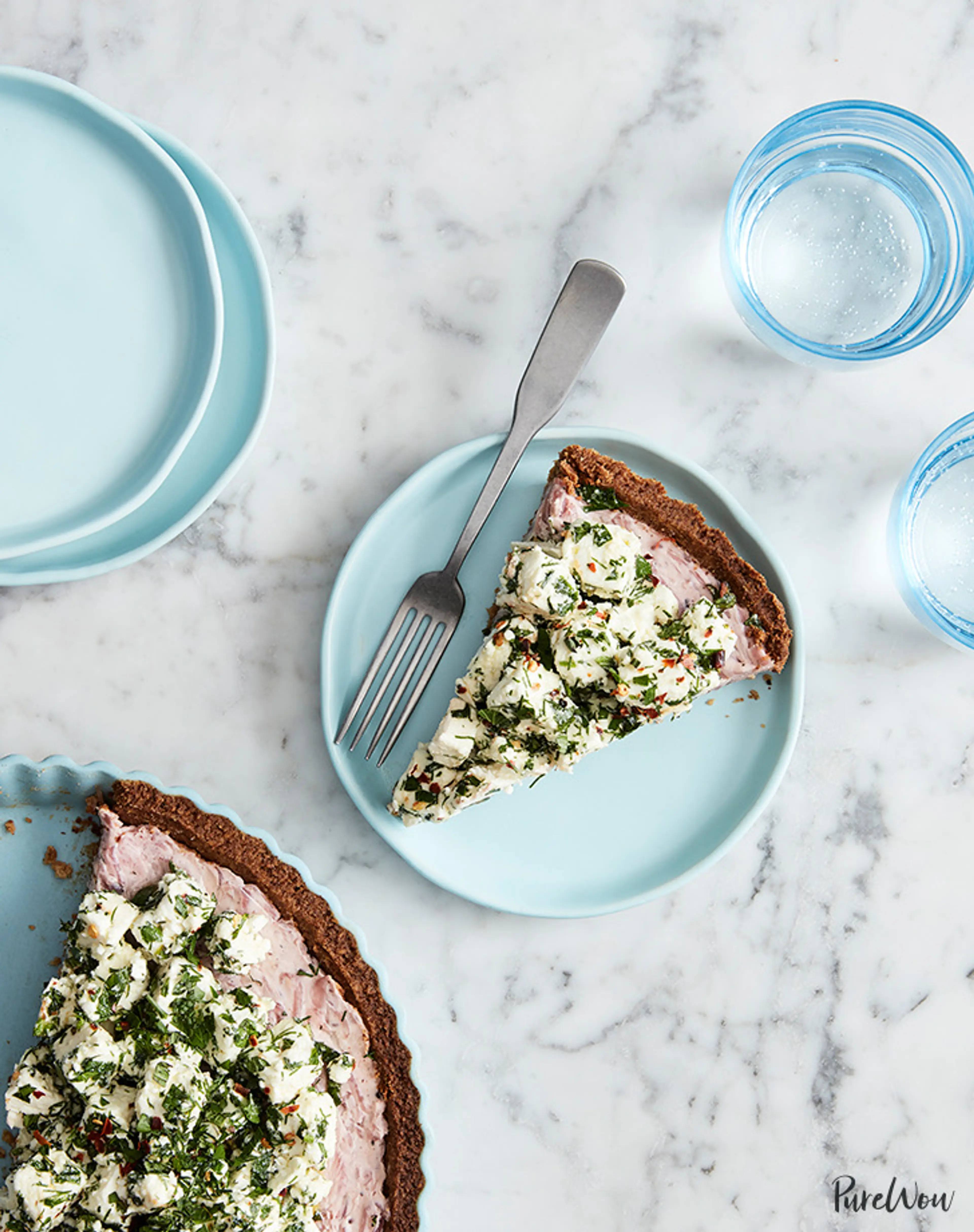 Whole-wheat Feta Tart With Caramelized Onions And Herbs
