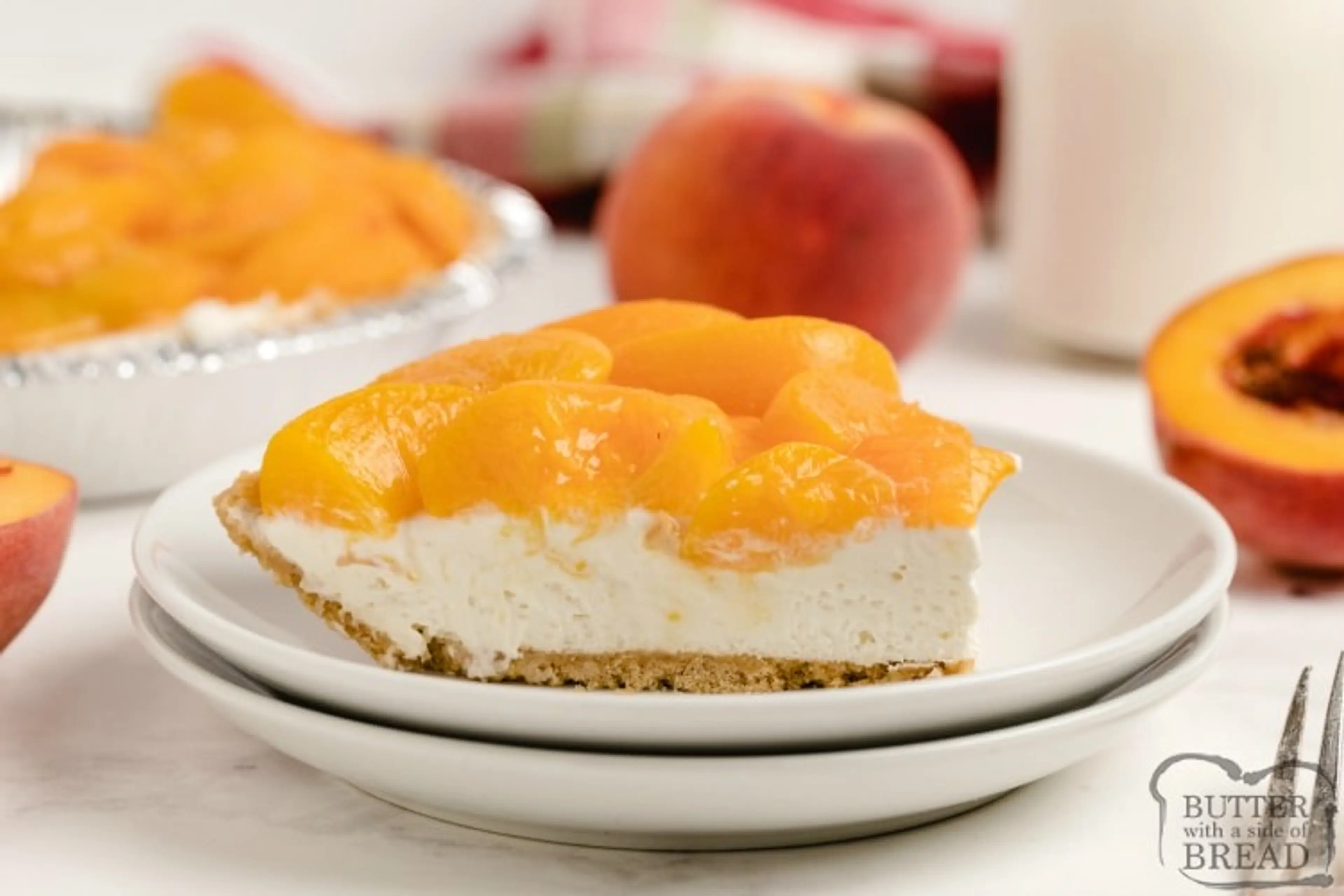 NO BAKE PEACHES AND CREAM PIE
