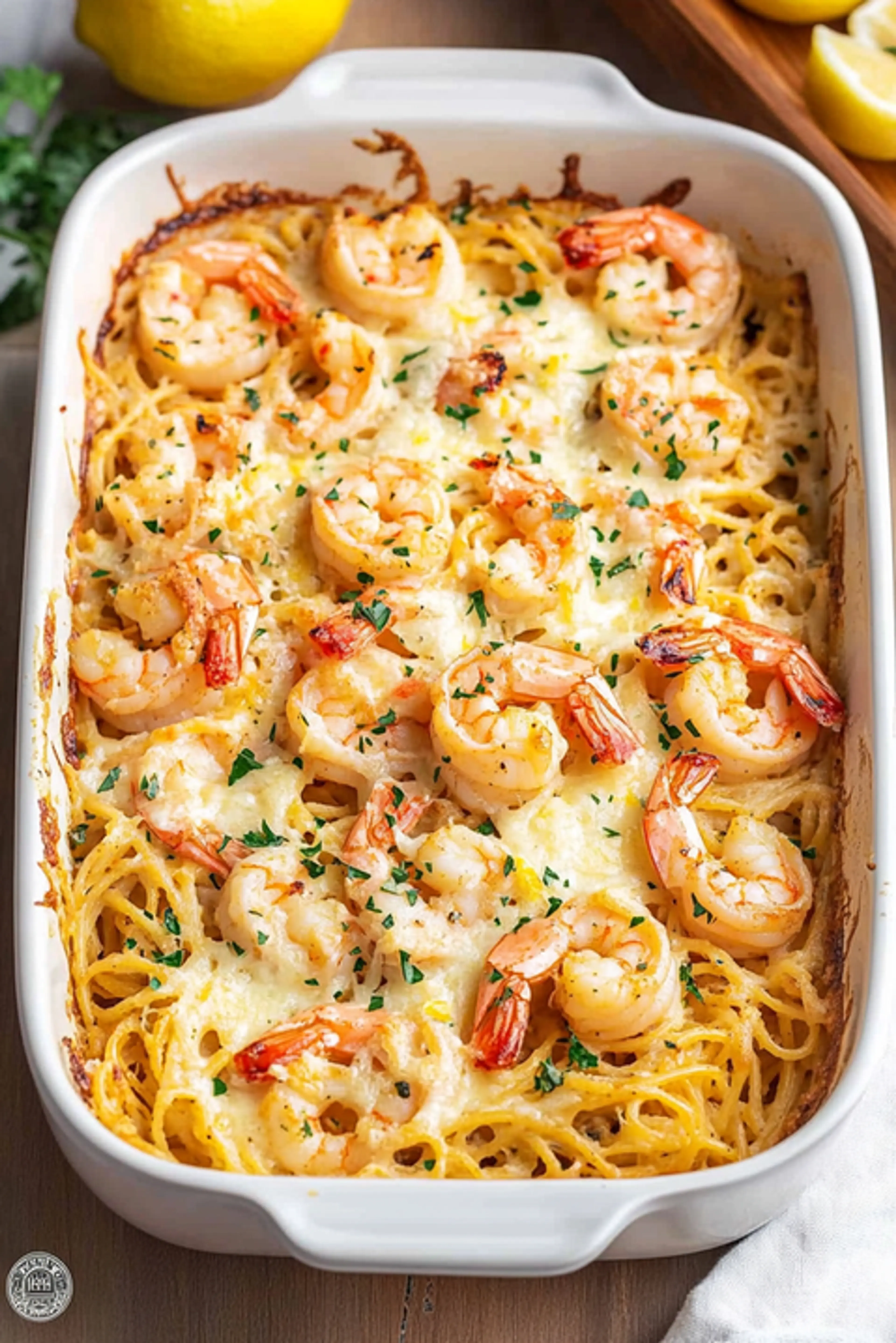 Shrimp Scampi Pasta Bake