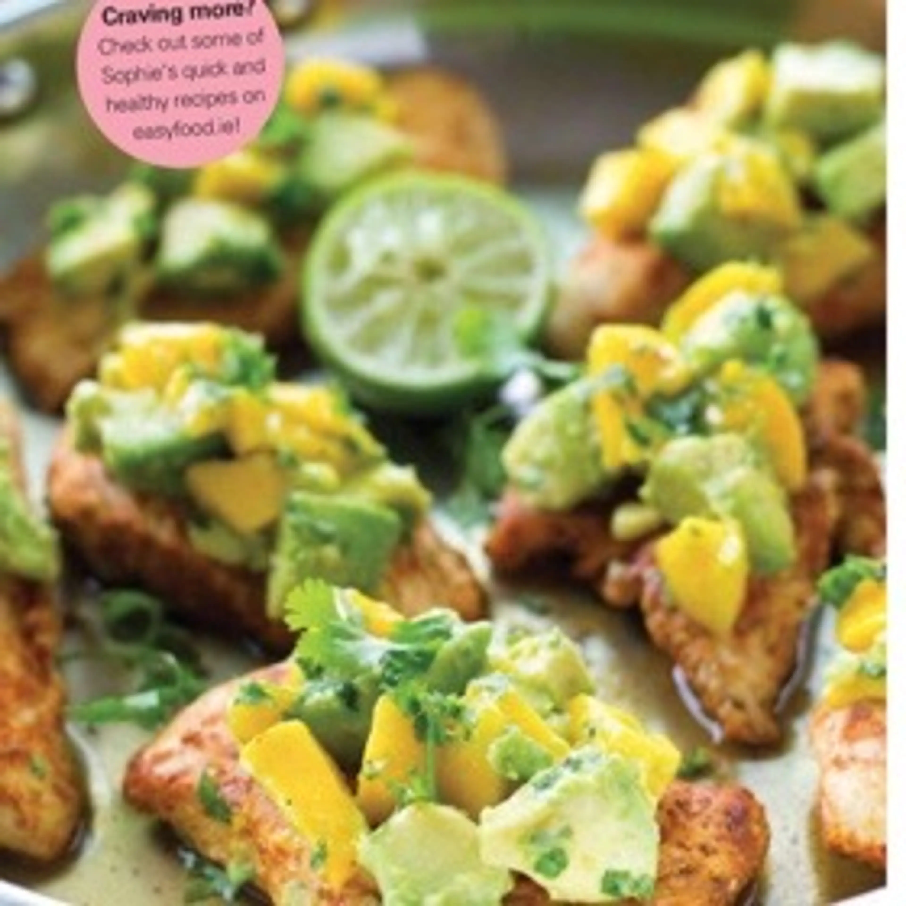 Griddled chicken with avocado and coriander salsa