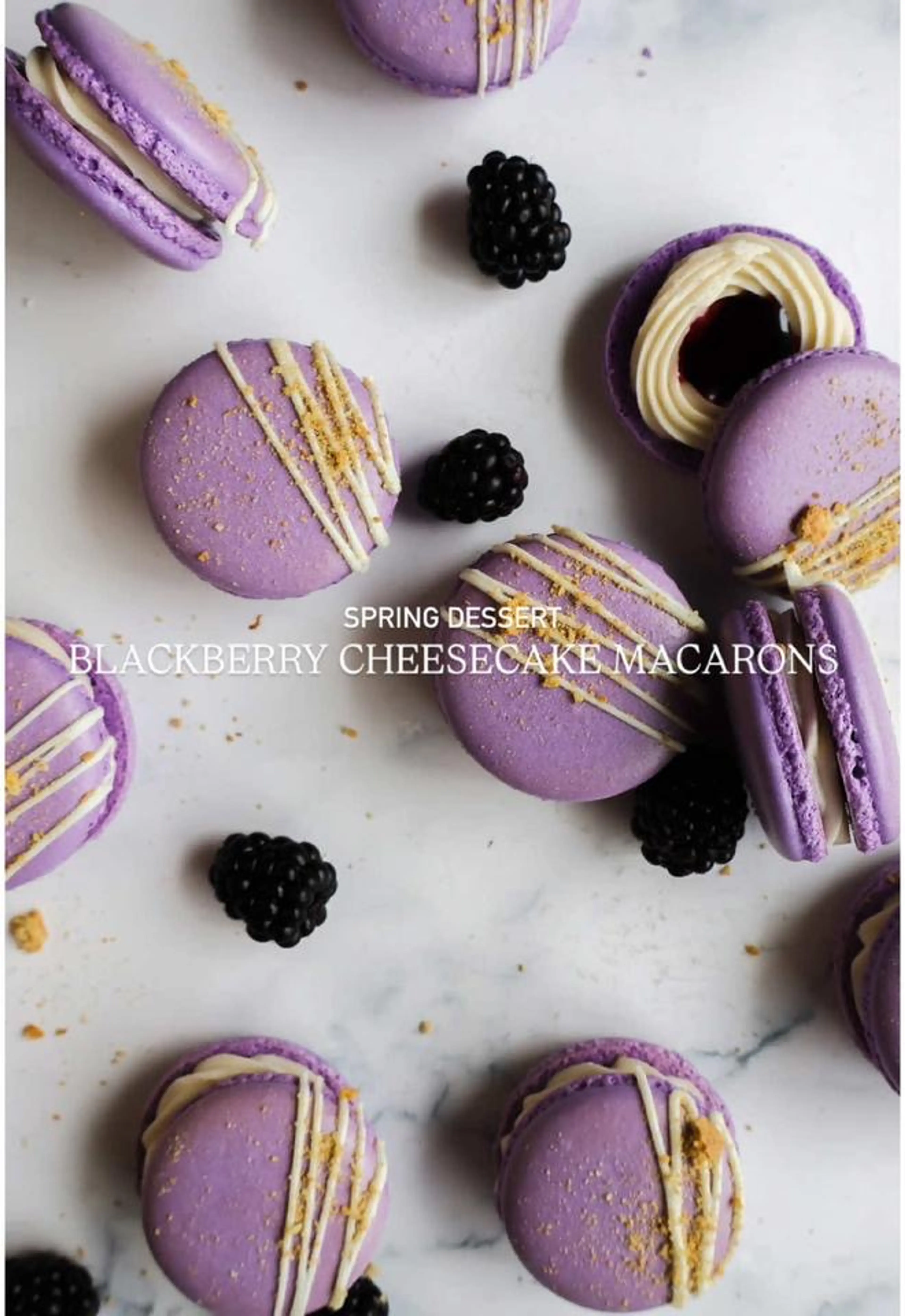 These Blackberry Cheesecake Macarons Are the Perfect Additio