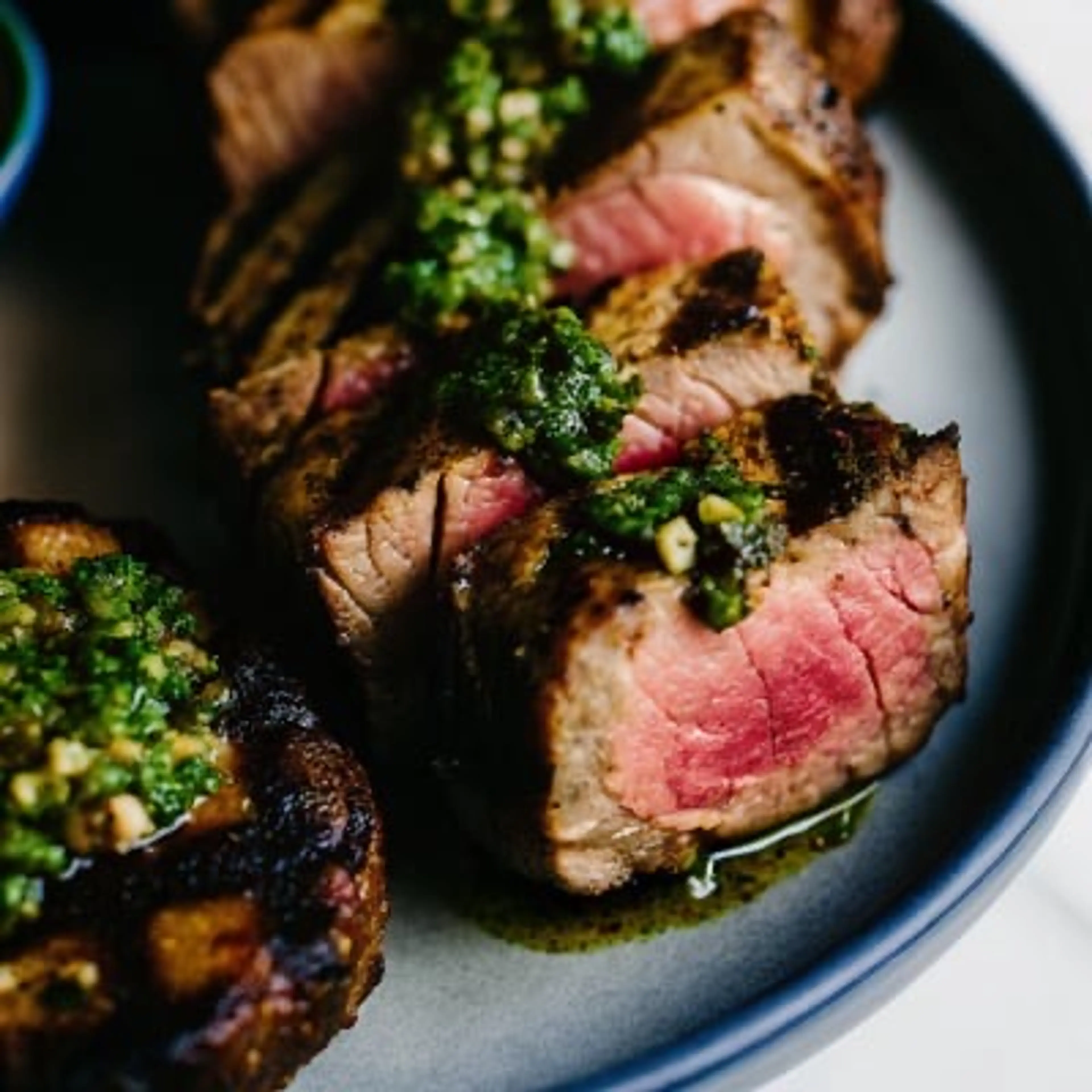 Grilled Beef Tenderloin Filets with Chimichurri Sauce