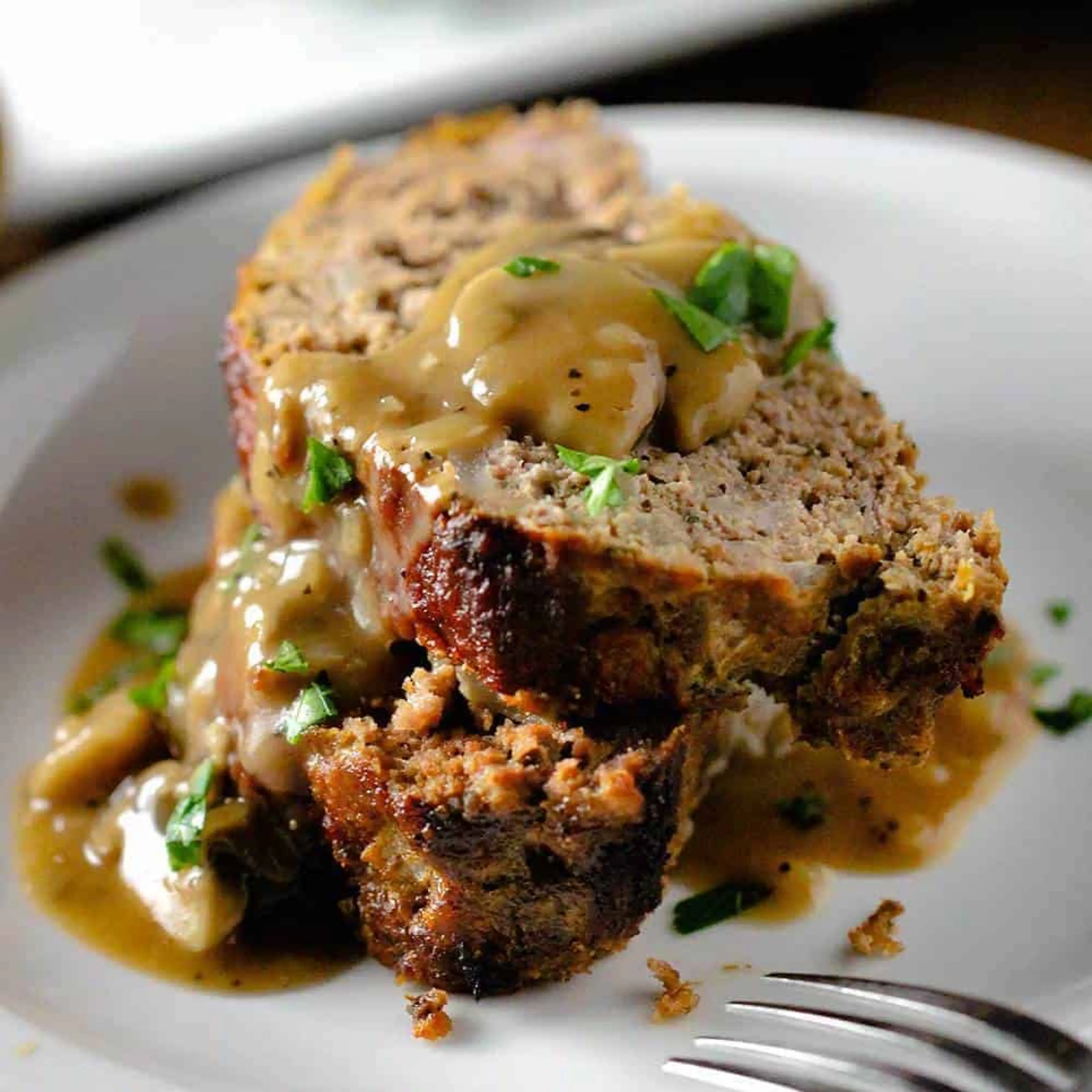 Meat Loaf with Mushroom Gravy - Best