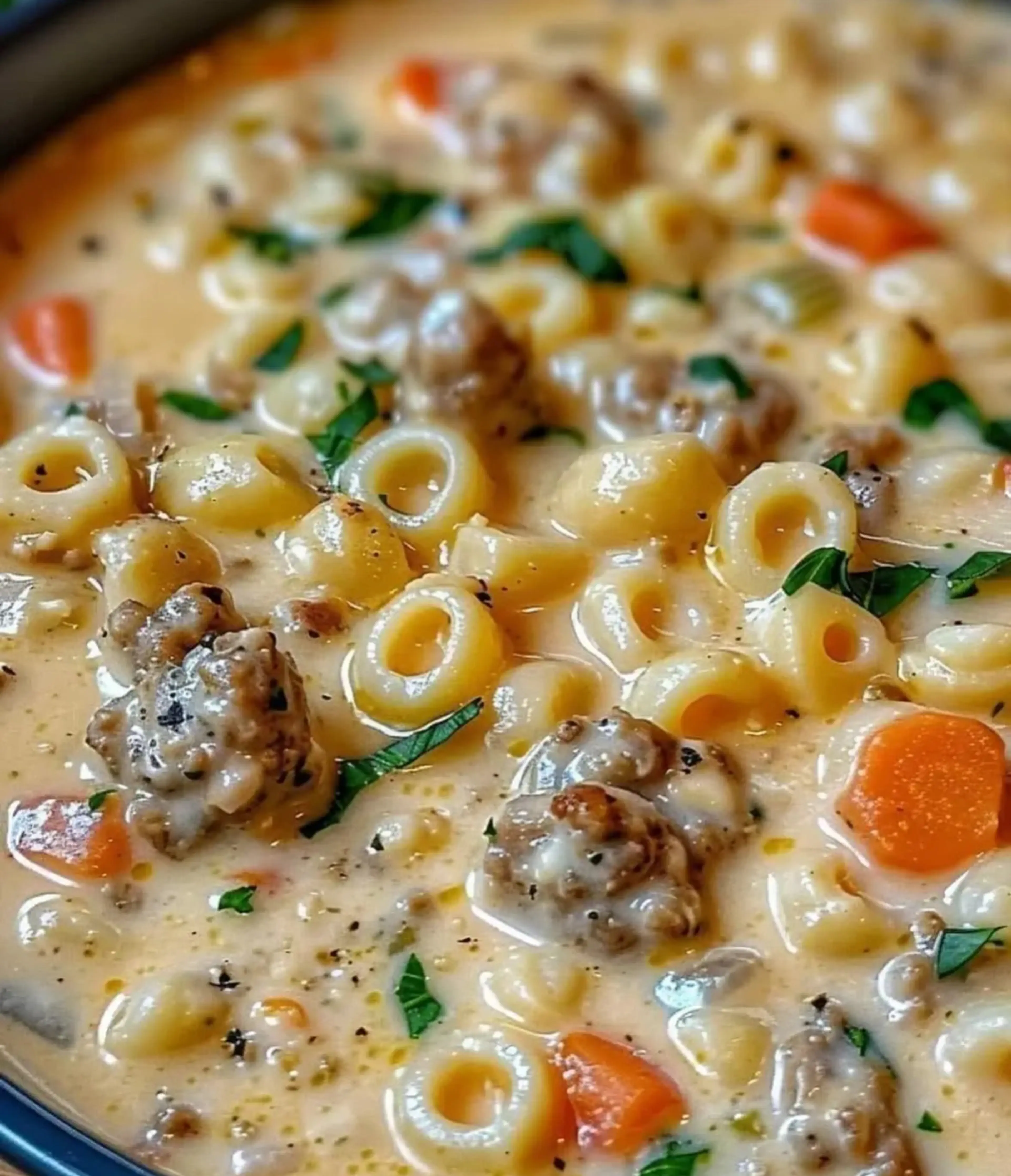Creamy Parmesan Italian Sausage Ditalini Soup