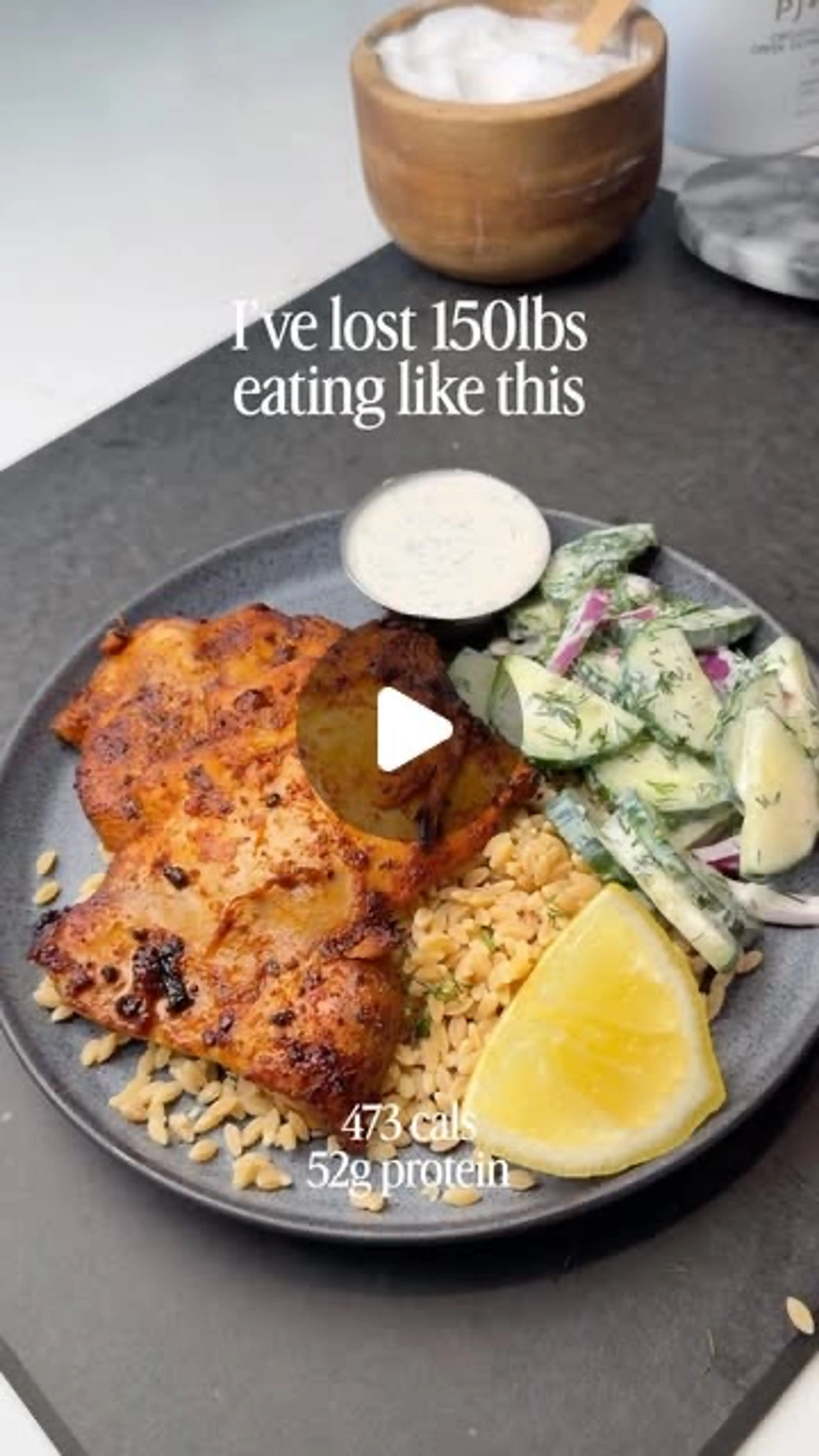 Air Fryer Chicken & Rice + Salad