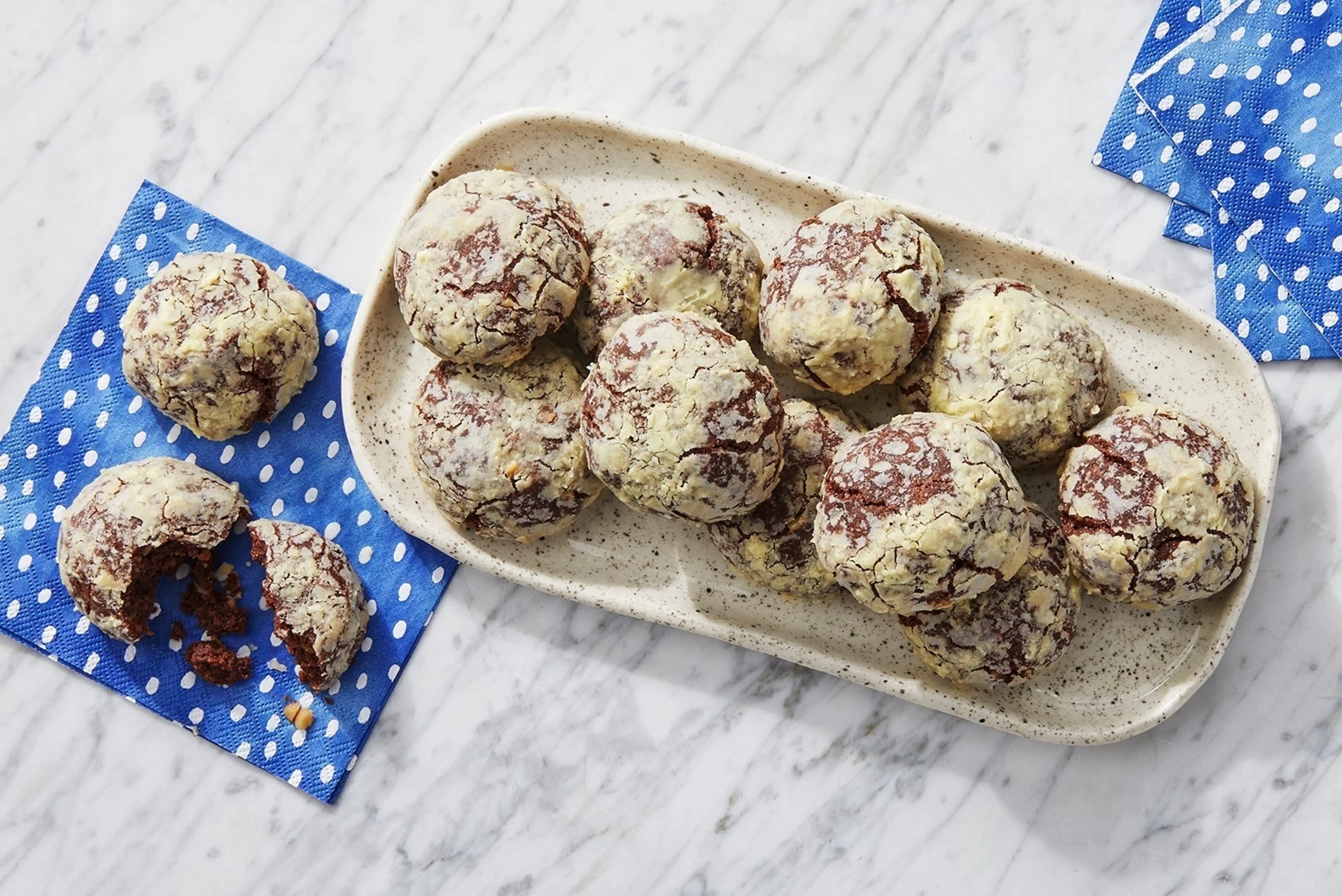 Chocolate Orange Crinkle Cookies with Walnuts