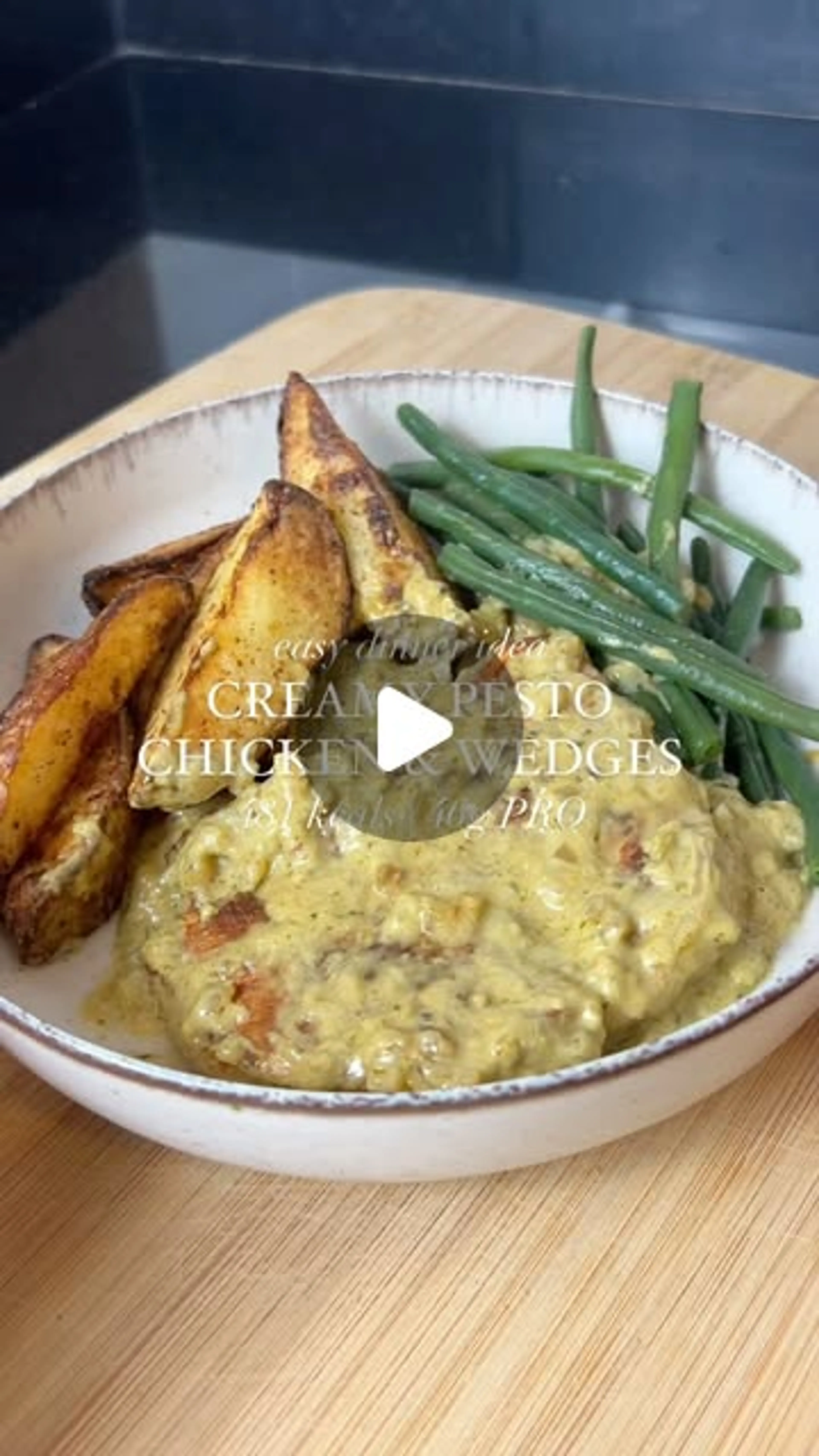 Creamy Pesto Chicken & Garlic Wedges
