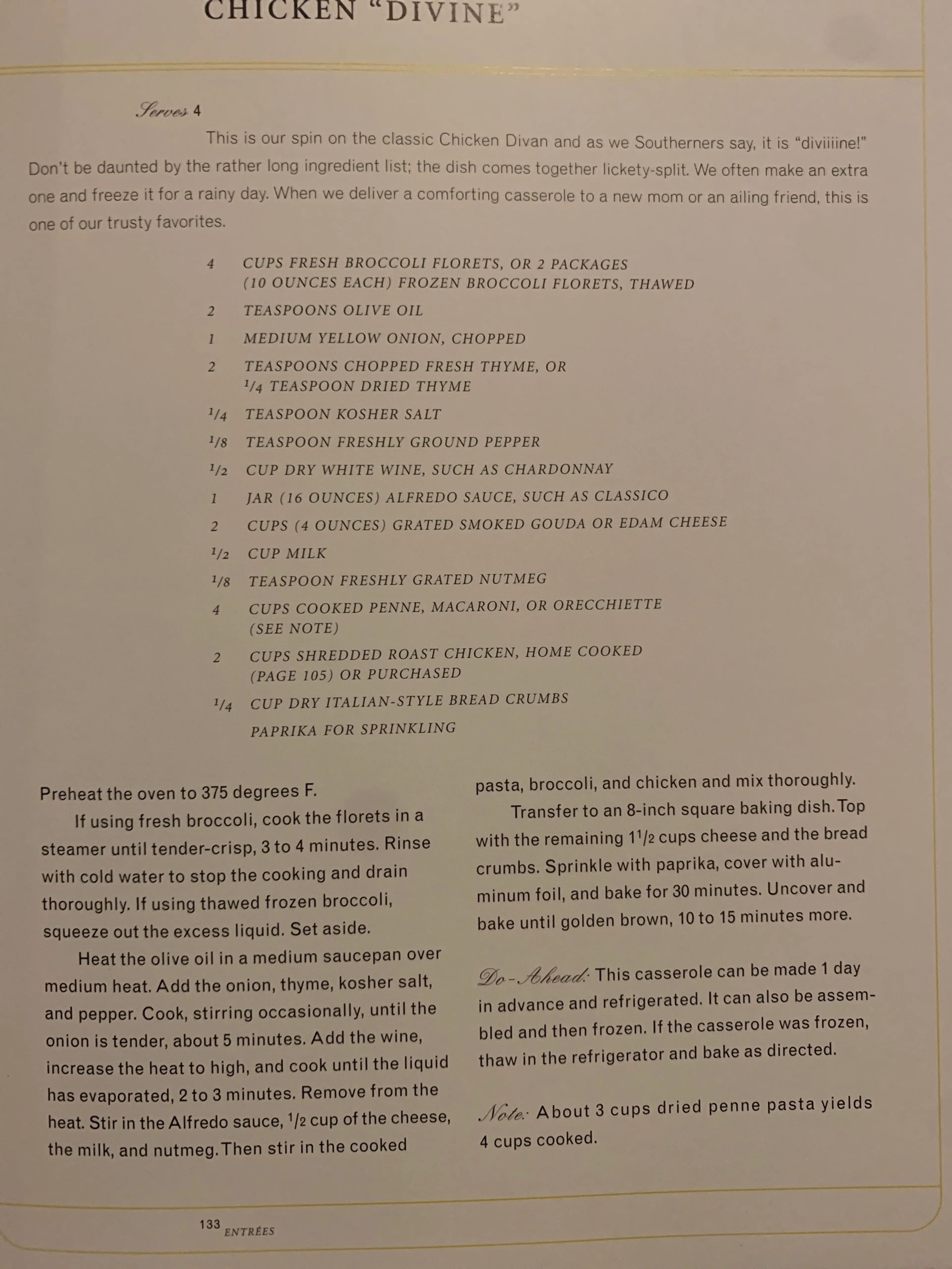 Chicken “Divine”