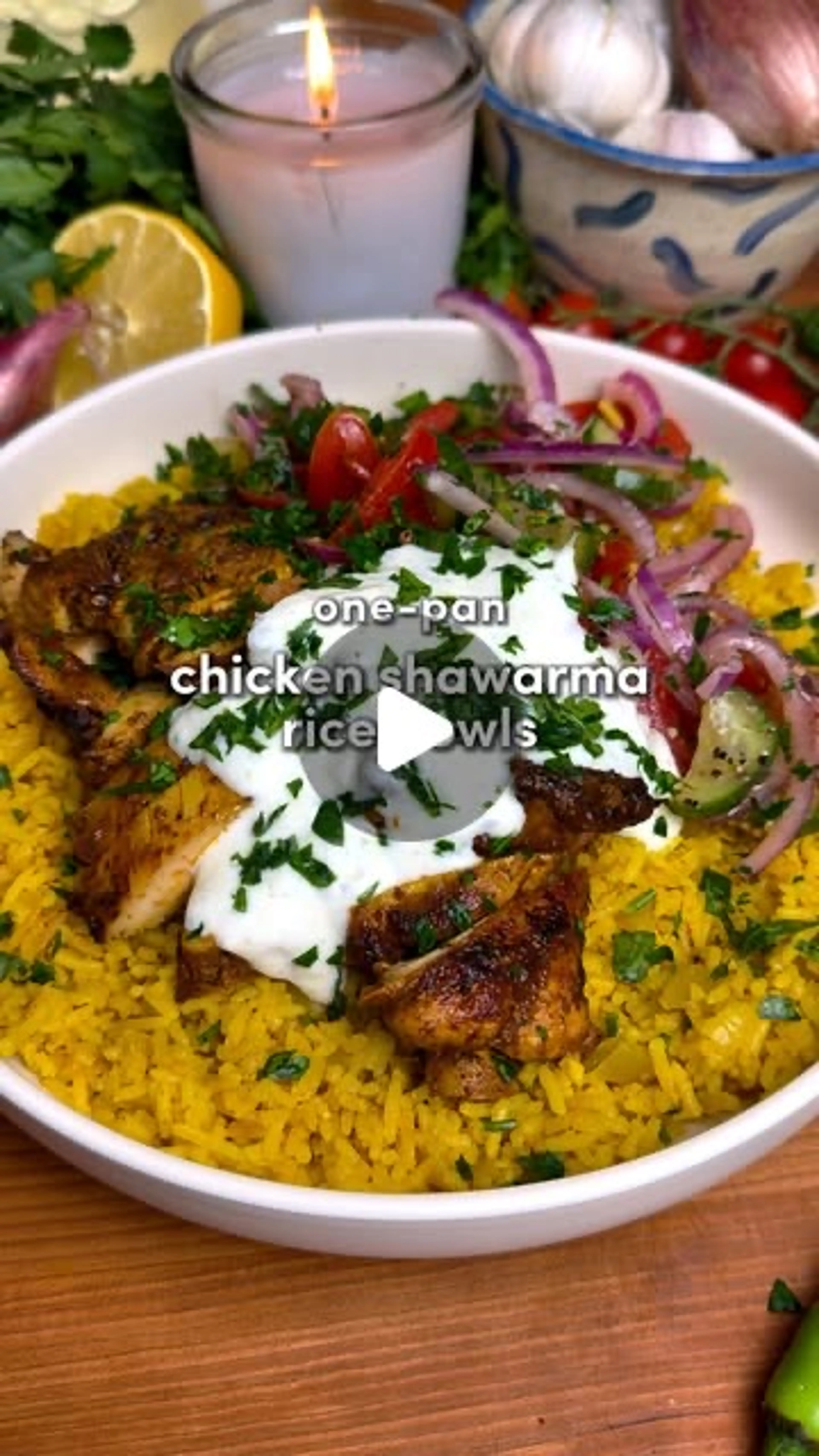 One-pan Chicken Shawarma Rice Bowls
