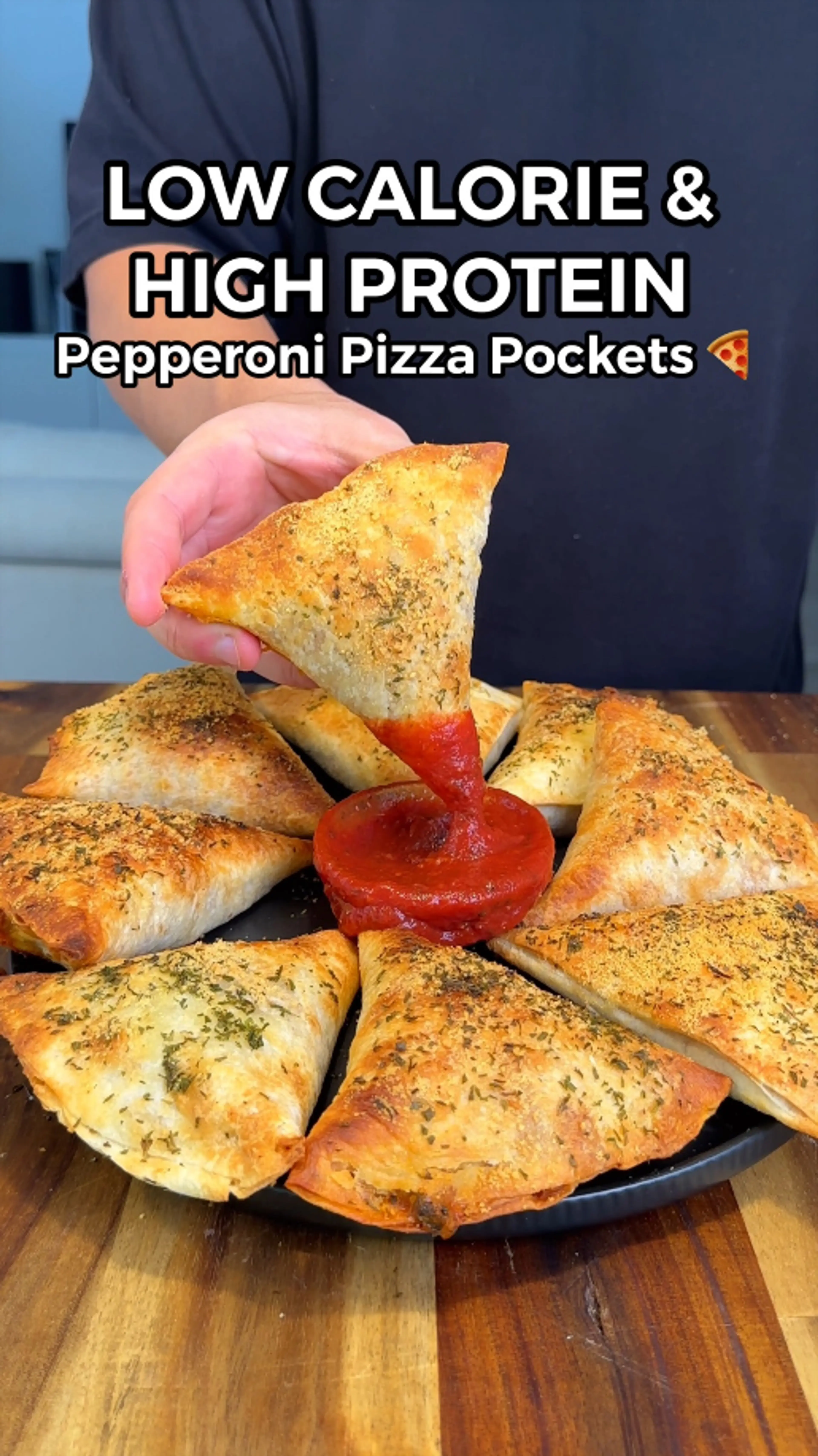 Low Calorie Protein Pepperoni Pizza Pockets