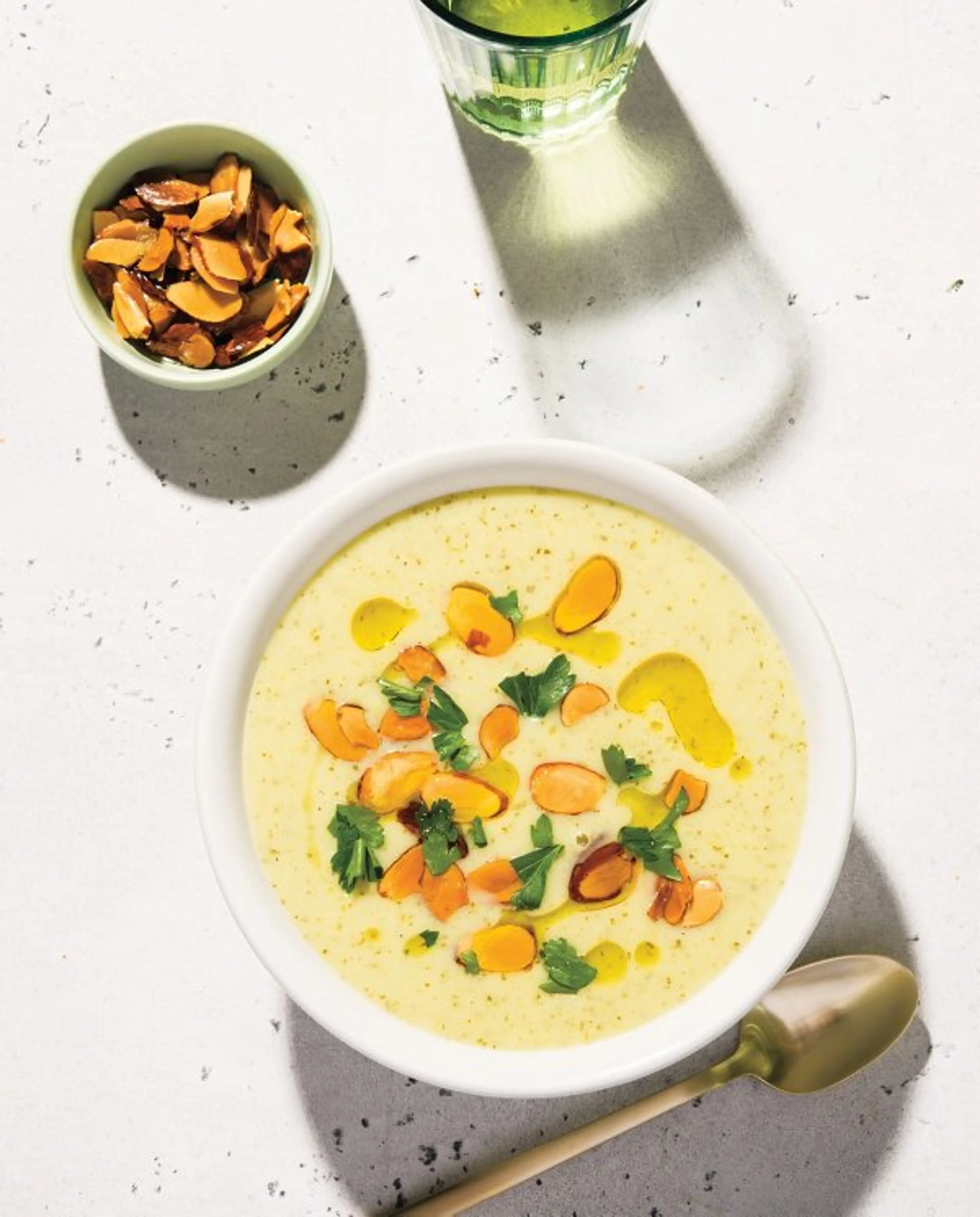 Potato Soup with Almonds, Garlic and Lemon