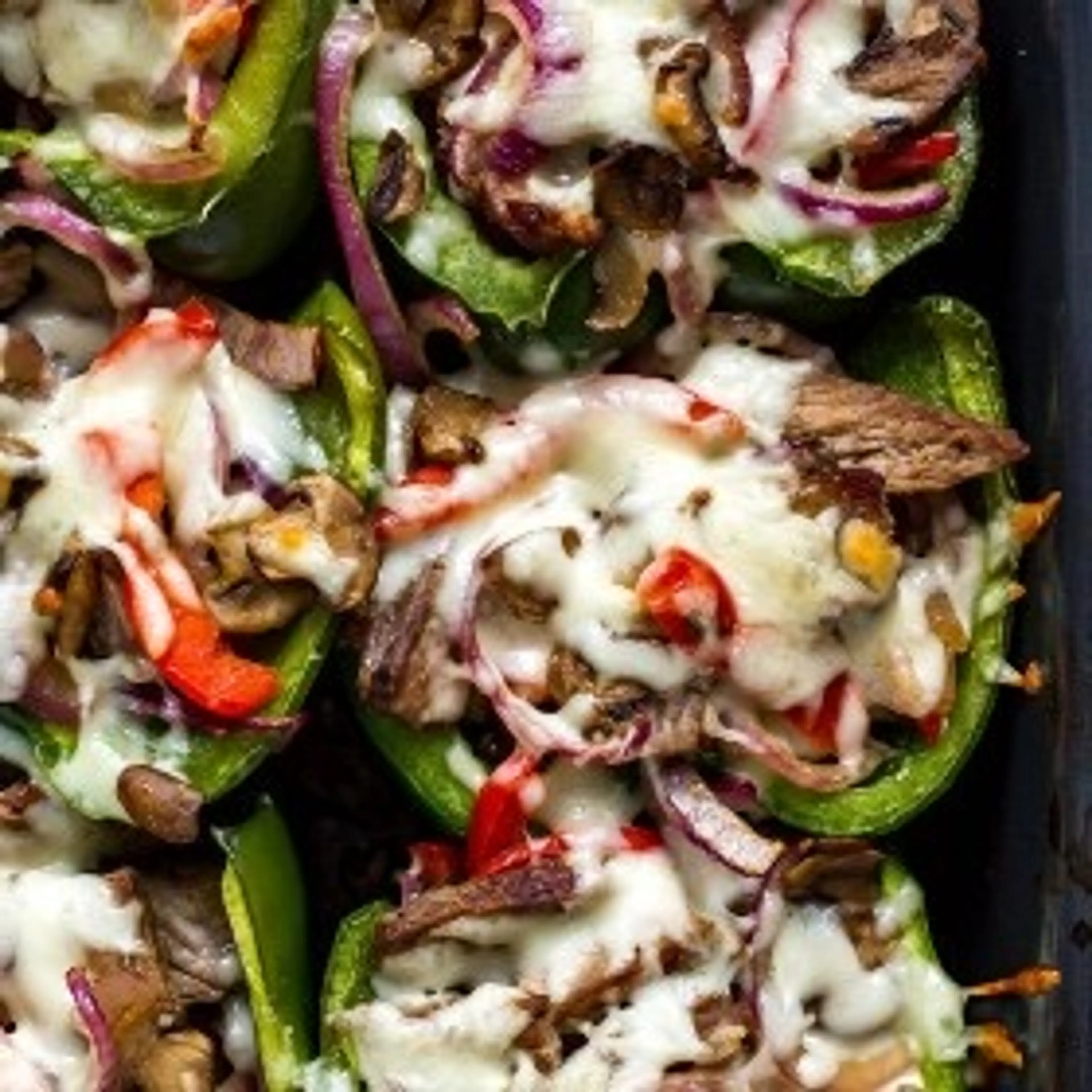 Easiest Philly Cheesesteak Stuffed Peppers
