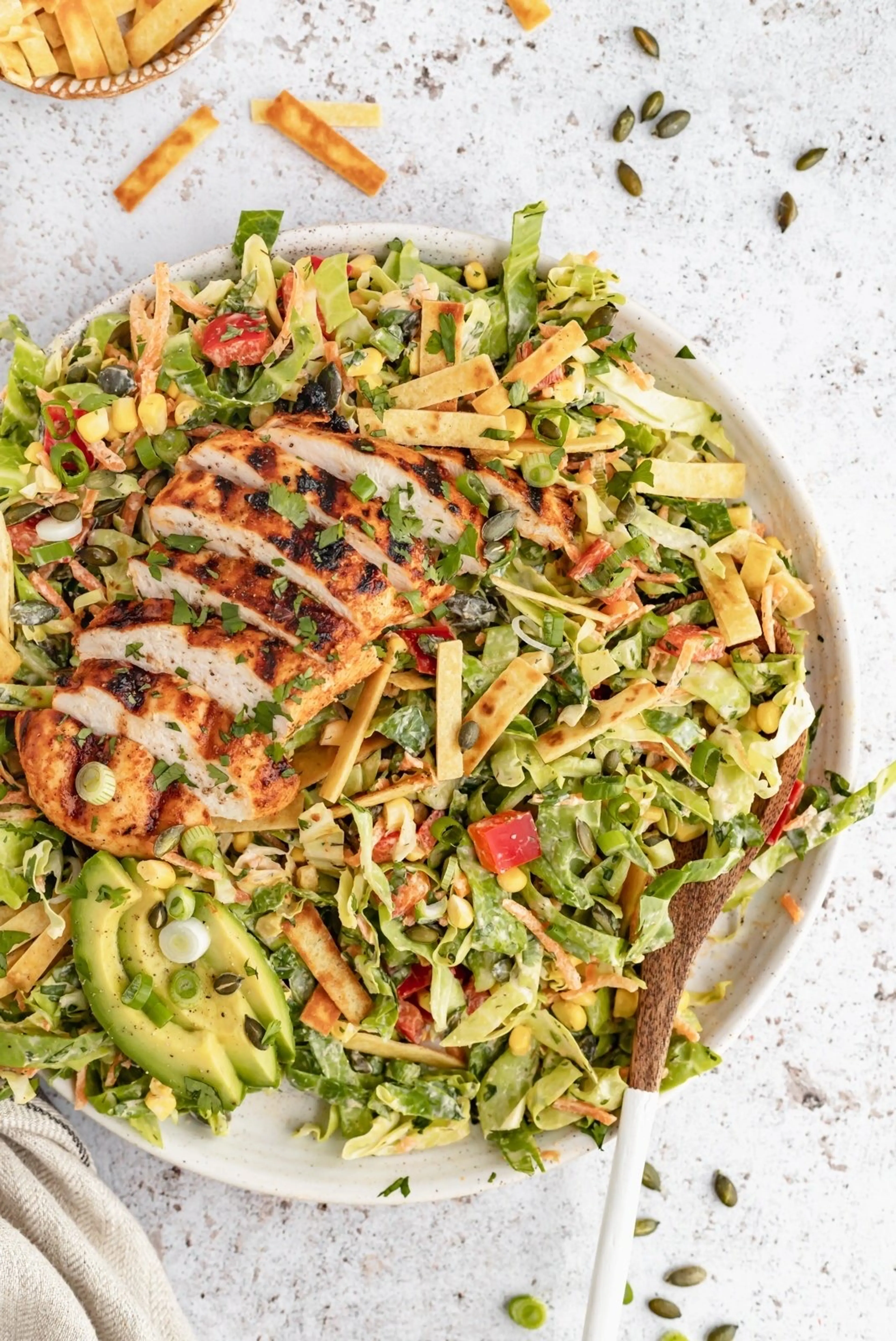 Spicy Ranch Chopped Chicken Cabbage Salad