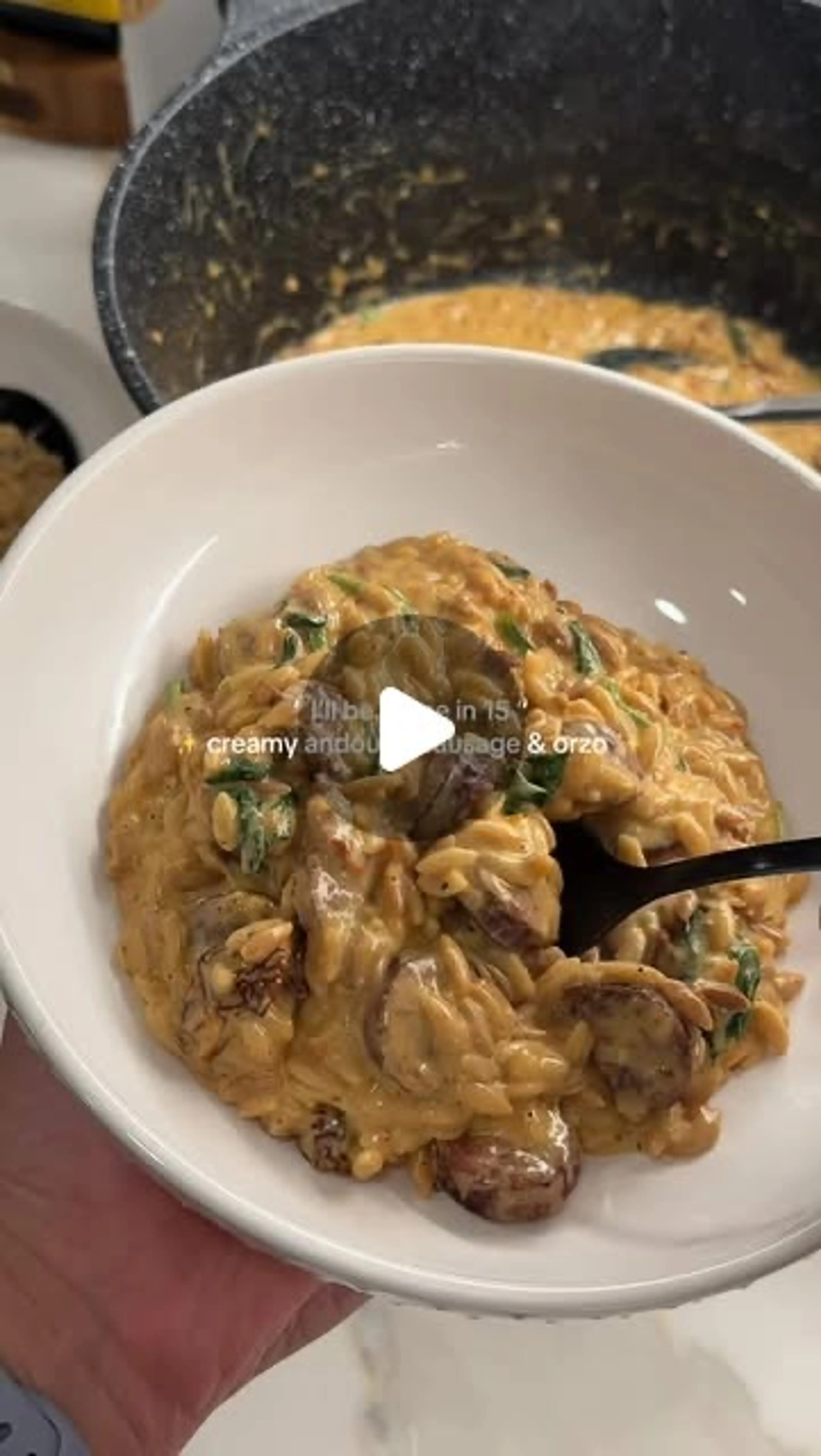 Creamy Andouille Orzo