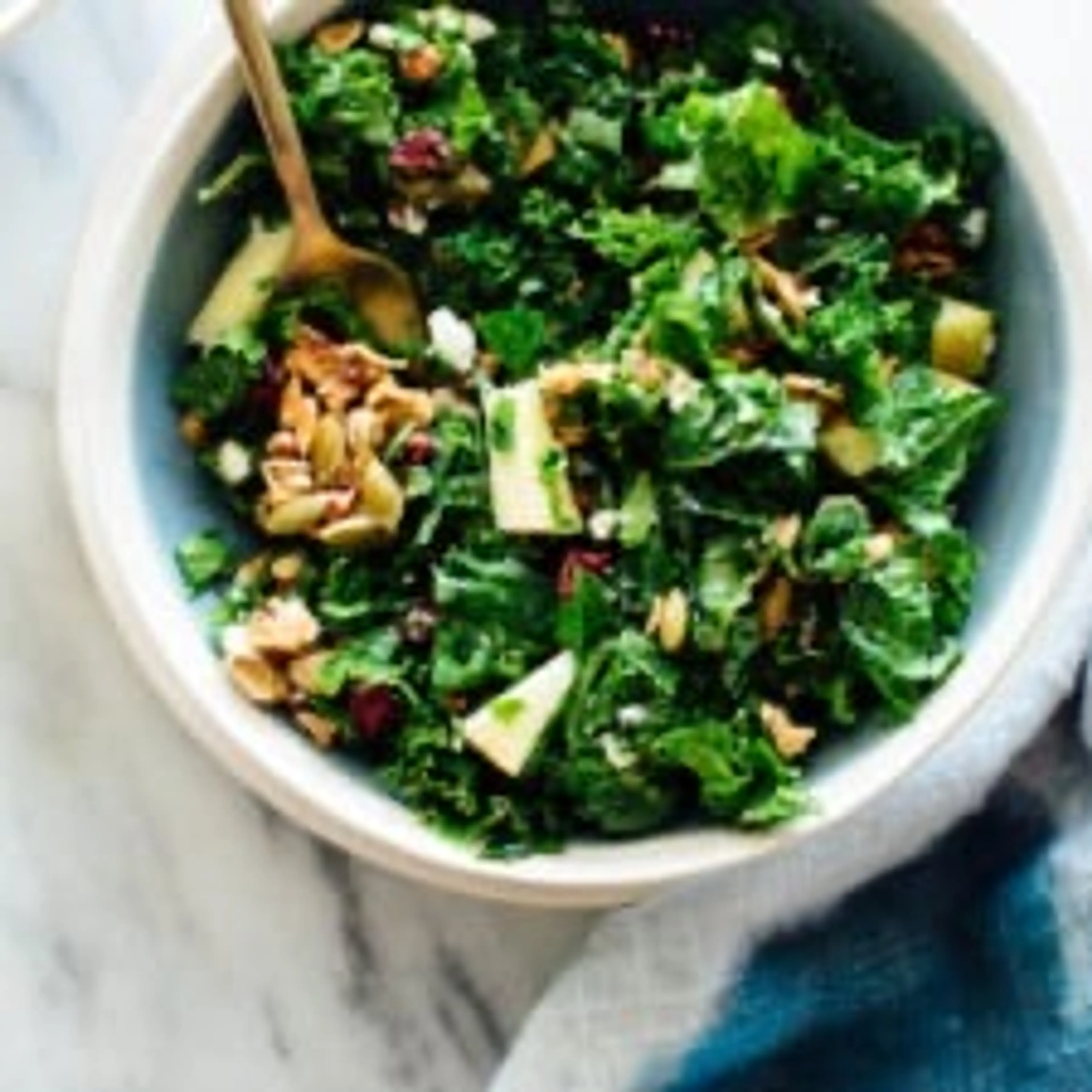 Kale, Apple and Goat Cheese Salad with Granola Croutons