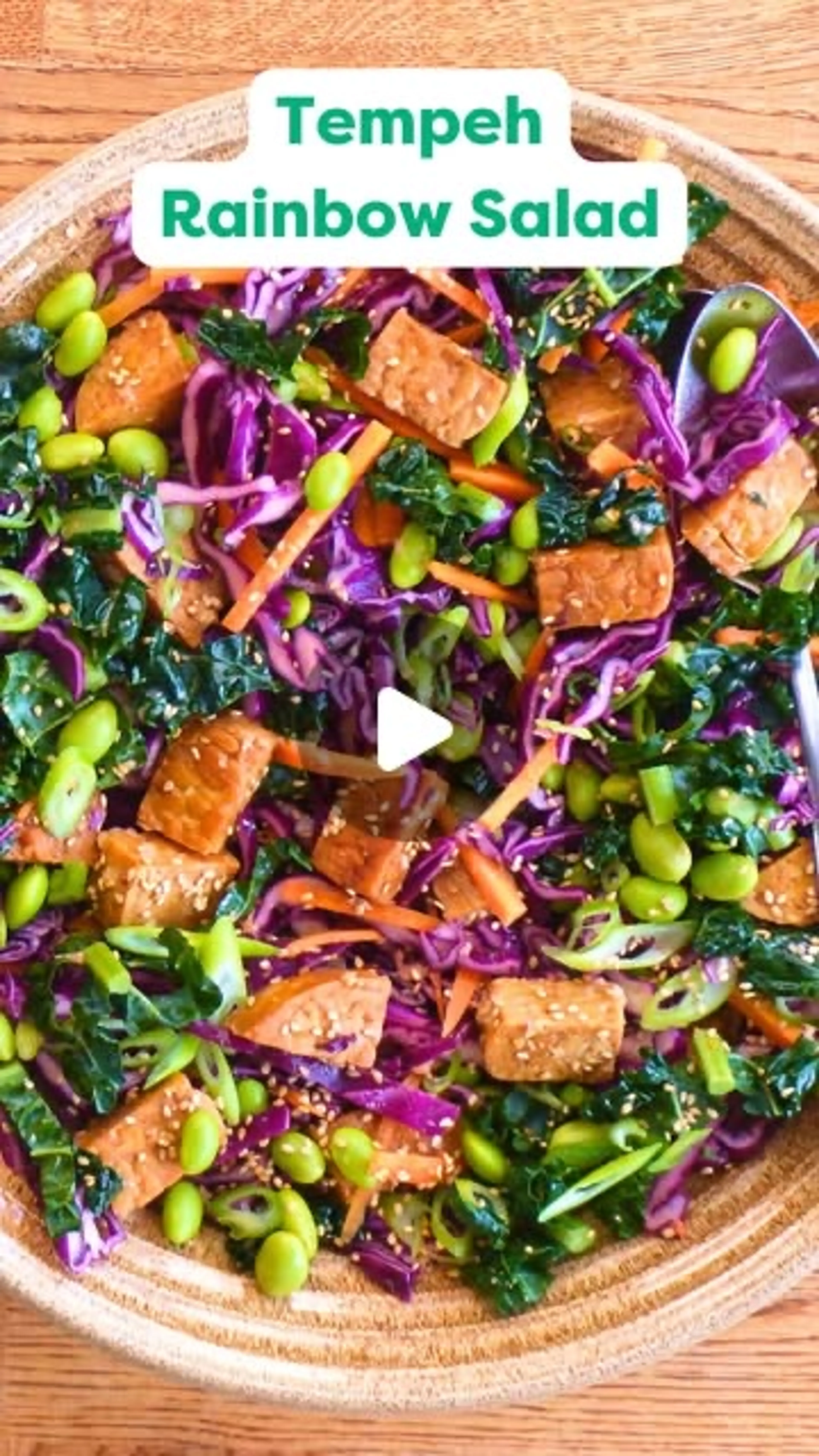 This Colourful Rainbow Tempeh Salad Packs 33g of Protein and